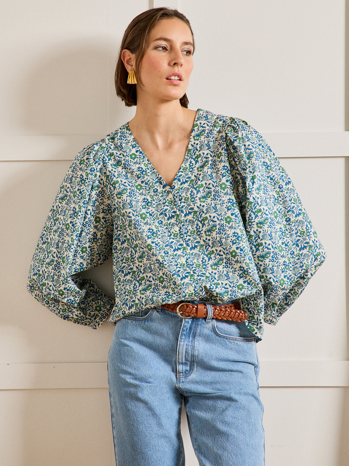 Ruime damesbloes in Liberty-stof "Mamie" - Limited Collection