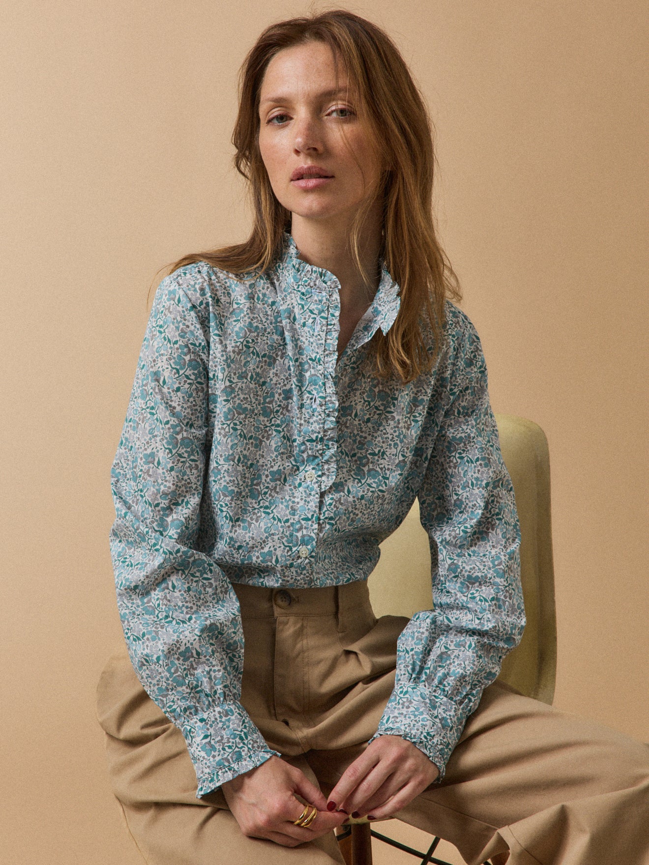 Dameshemd in Liberty-stof met strookjes - Limited Collection