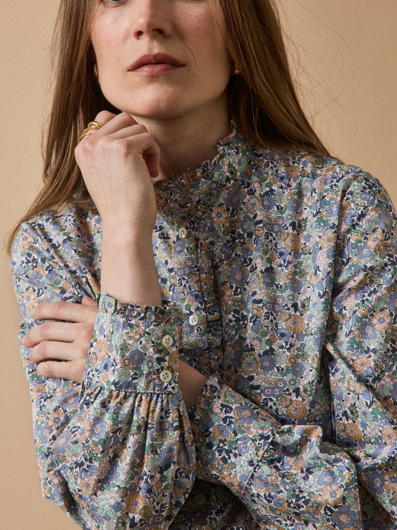 Dameshemd in Liberty-stof met strookjes - Limited Collection