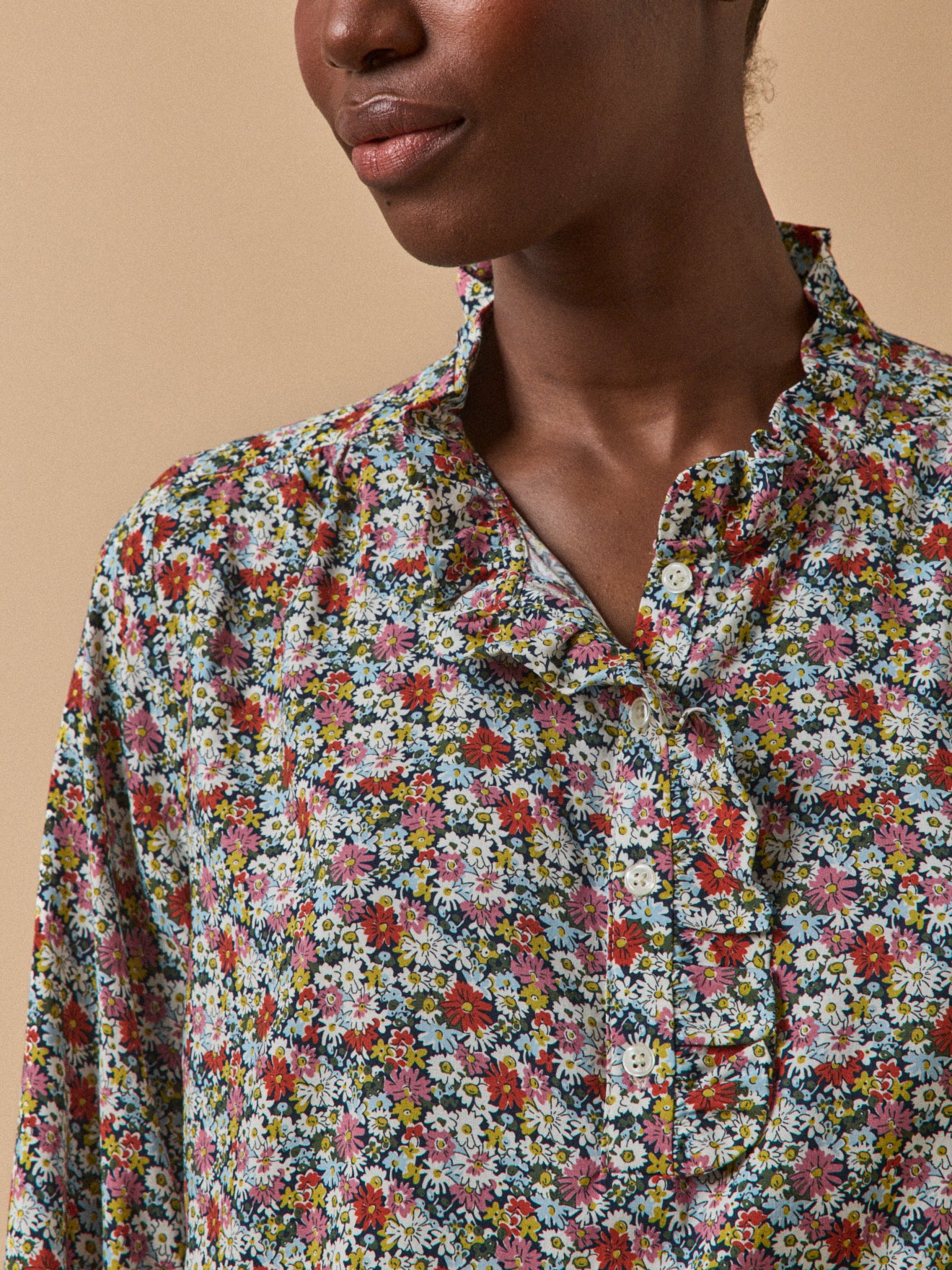 Blouse col volanté femme tissu Liberty Libby - Limited Collection