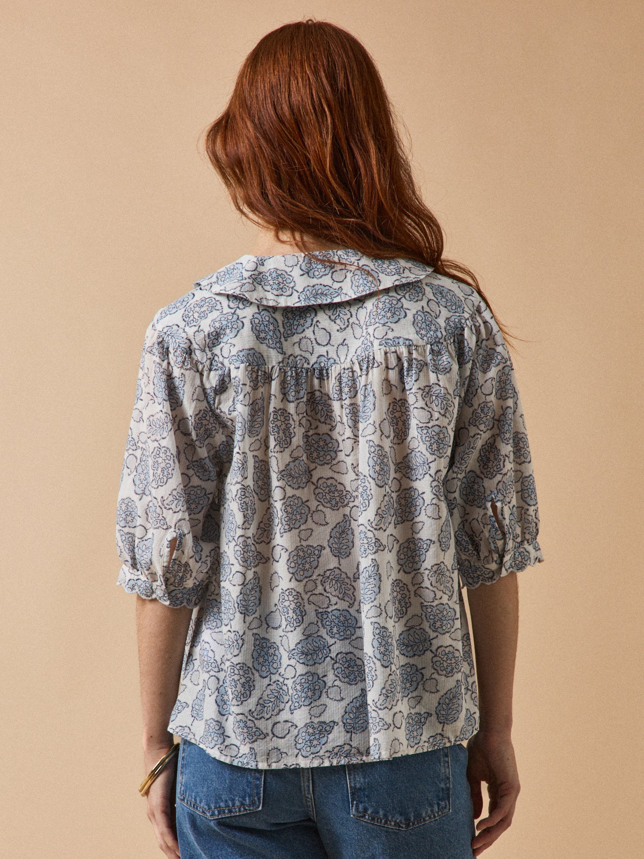 Katoenen damesbloes met Adonie-print