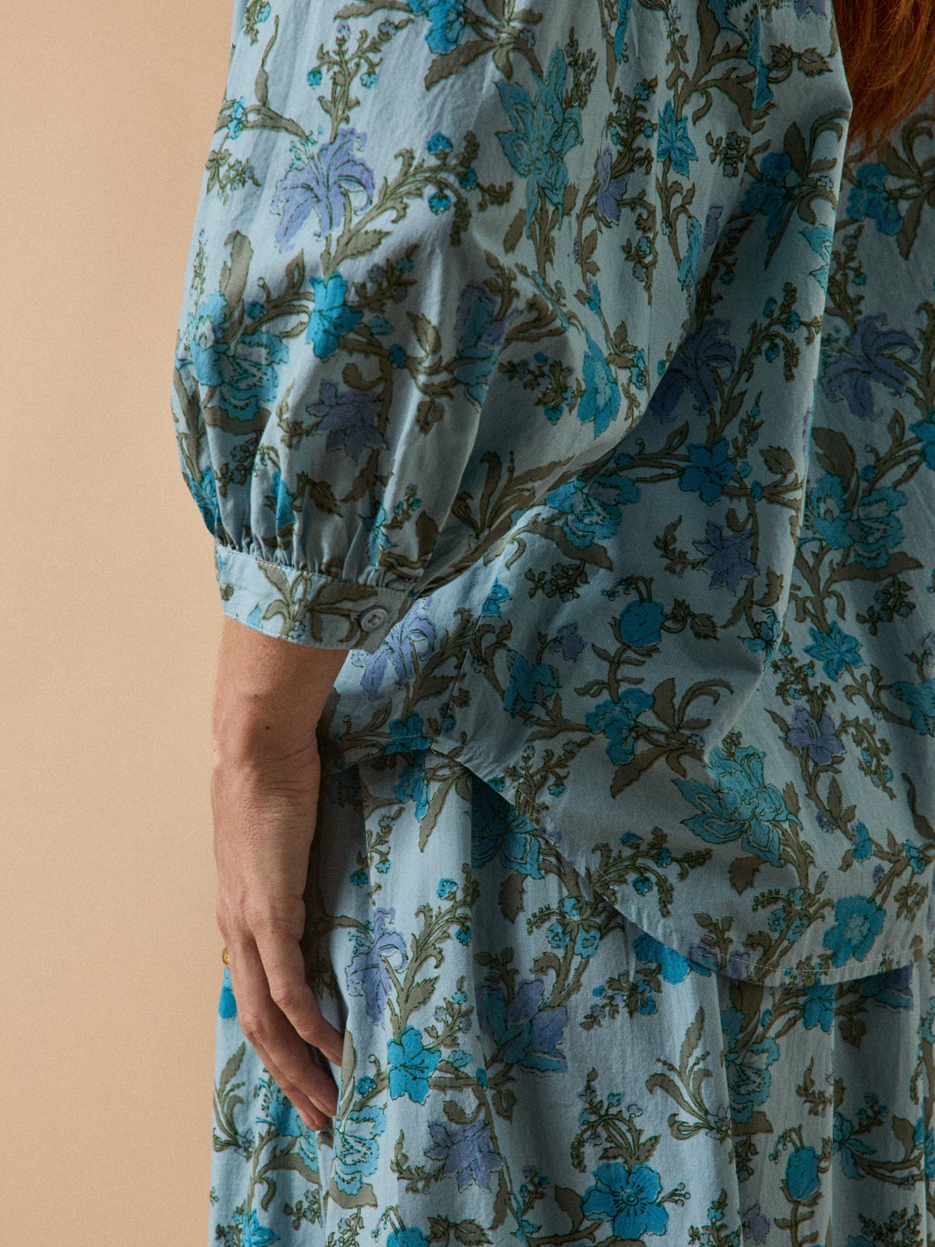 Katoenen damesbloes met Flore-print
