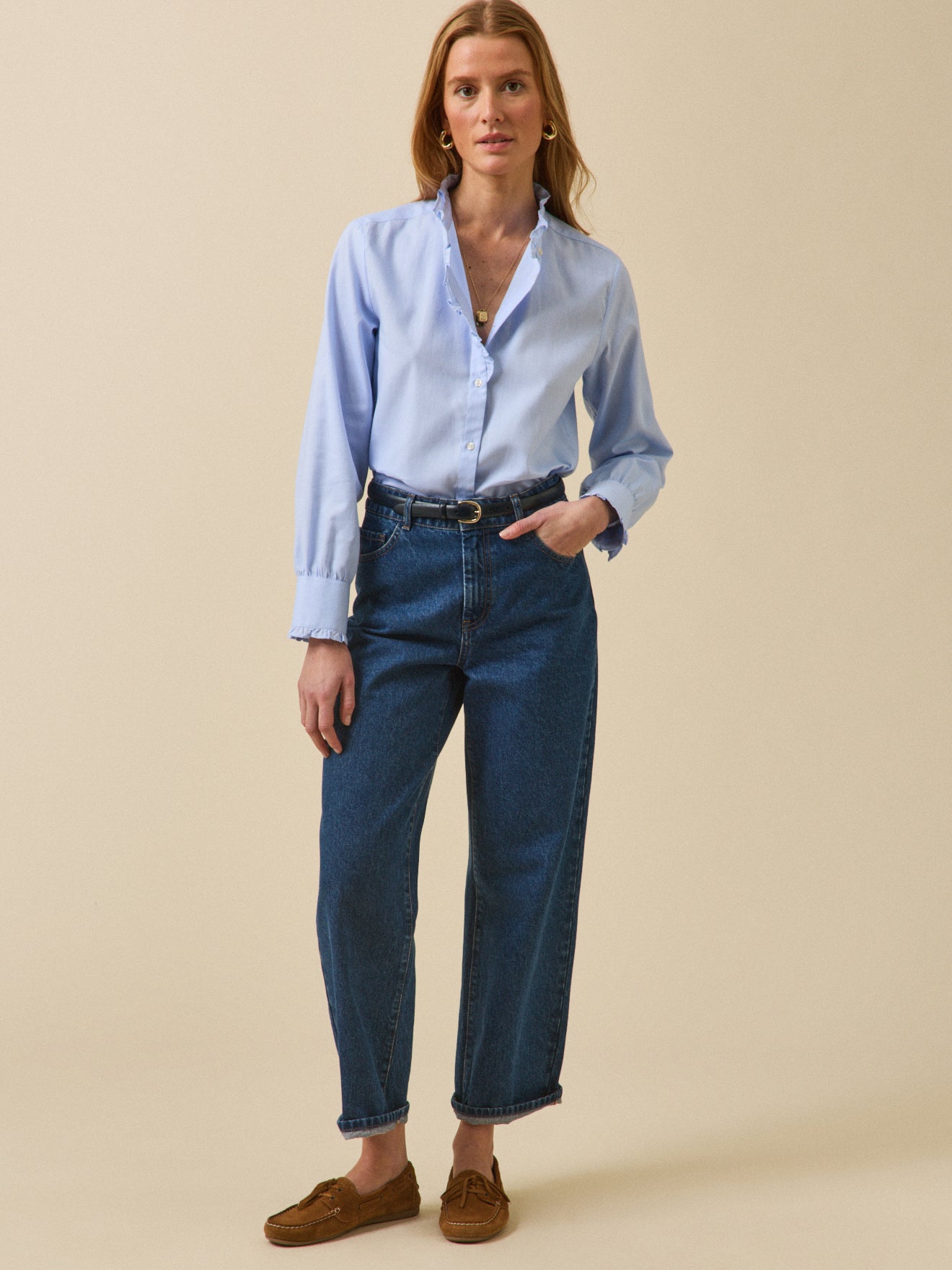 Dameshemd in oxfordstof van biokatoen Emilie