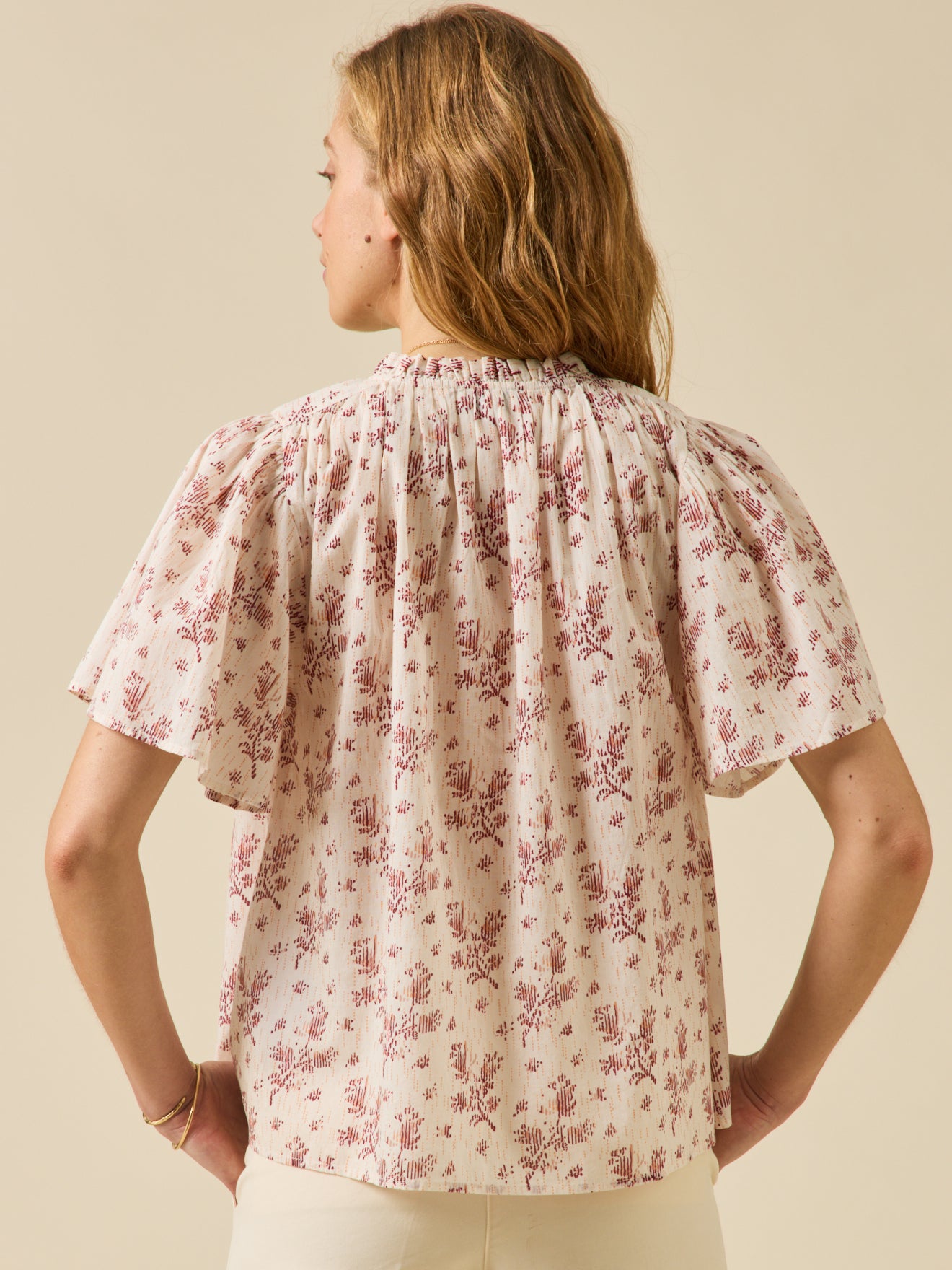 Damesbloes met Thelma-print - biokatoen
