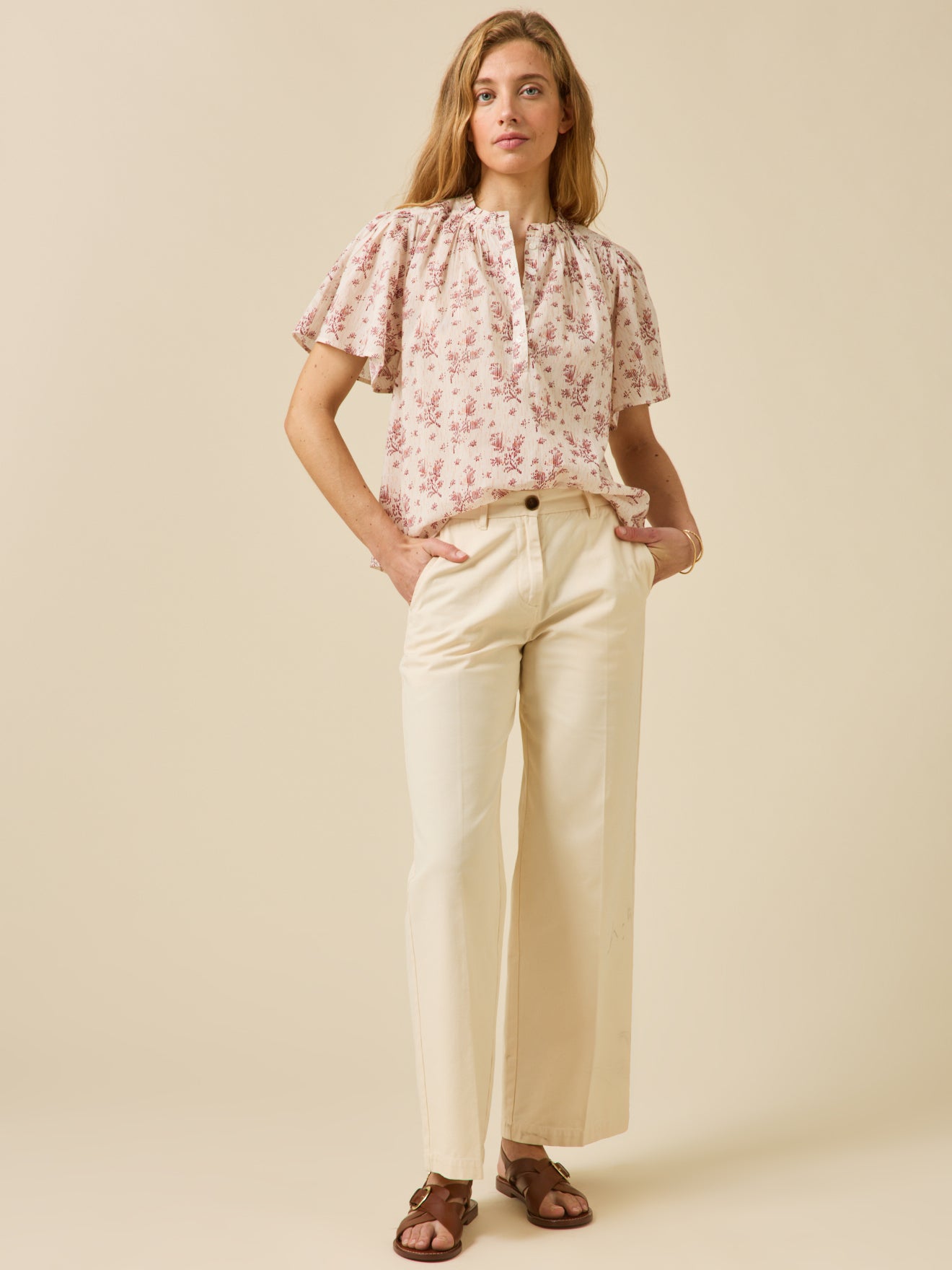 Damesbloes met Thelma-print - biokatoen