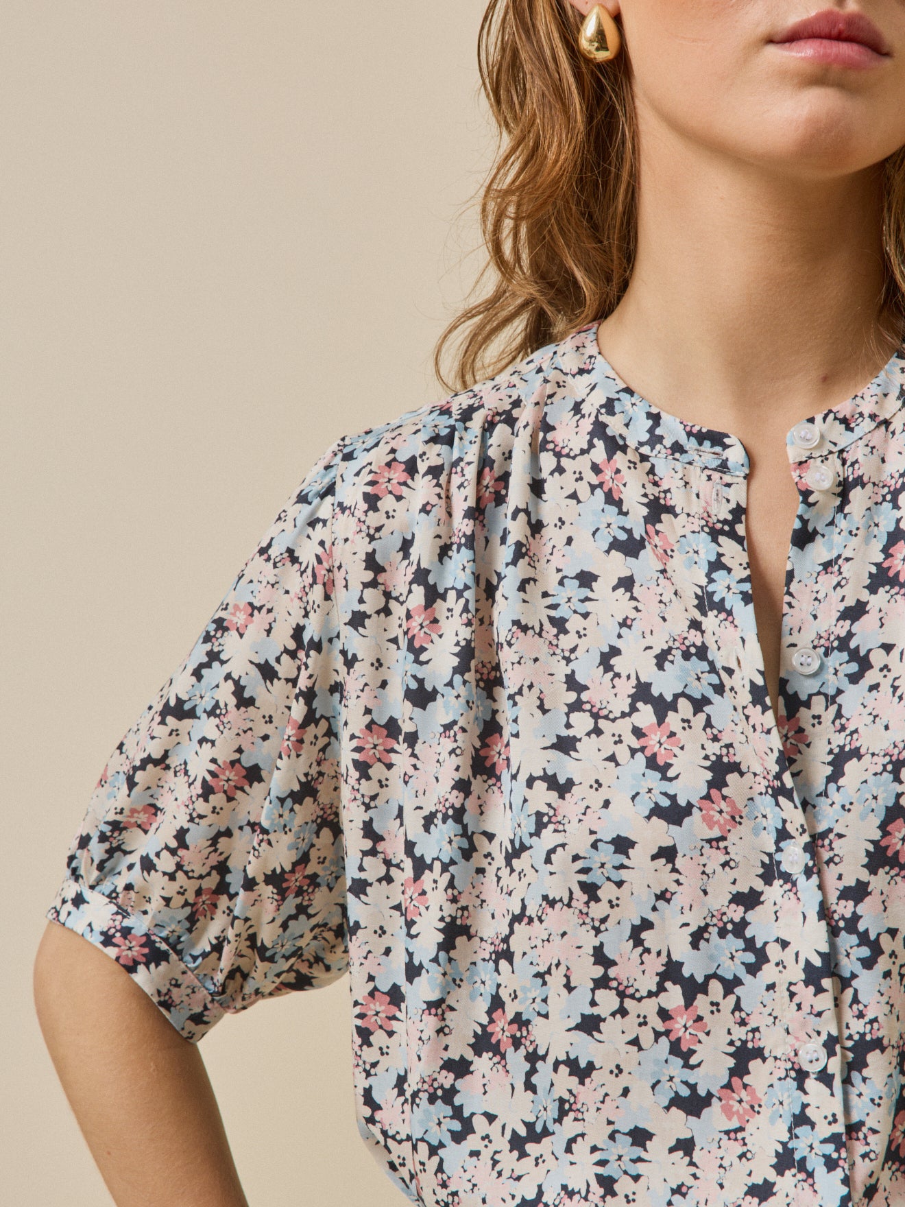 Damesbloes met Pop Flower-print