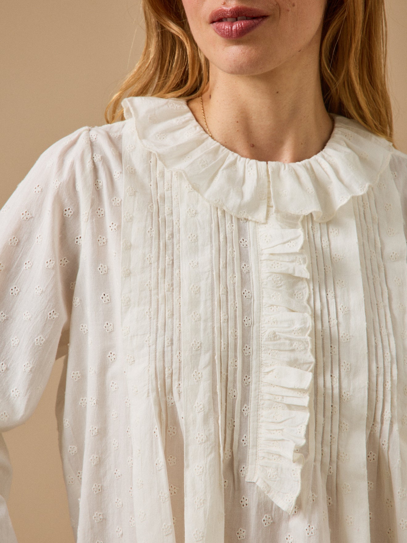 Blouse femme broderie anglaise