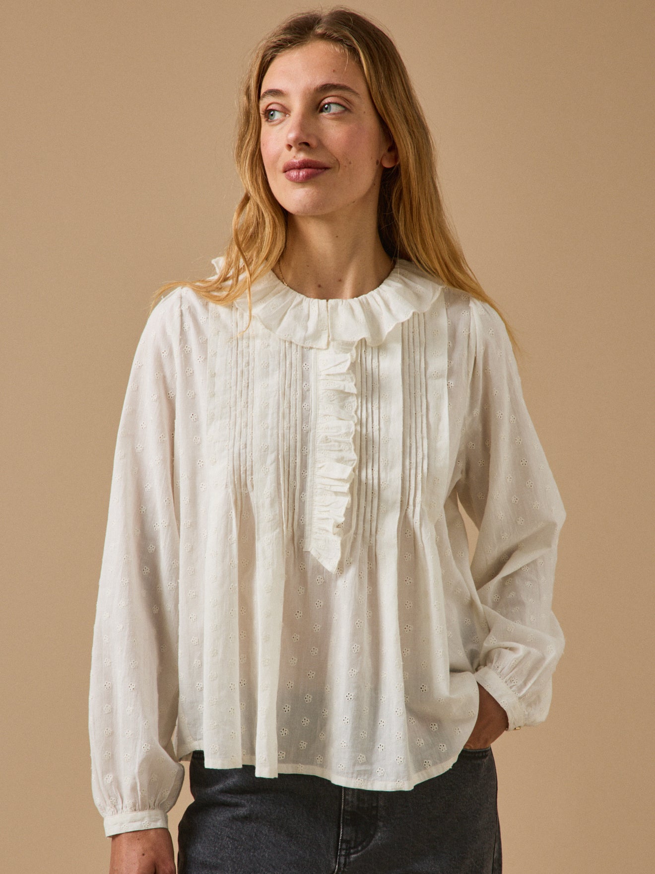 Blouse femme broderie anglaise
