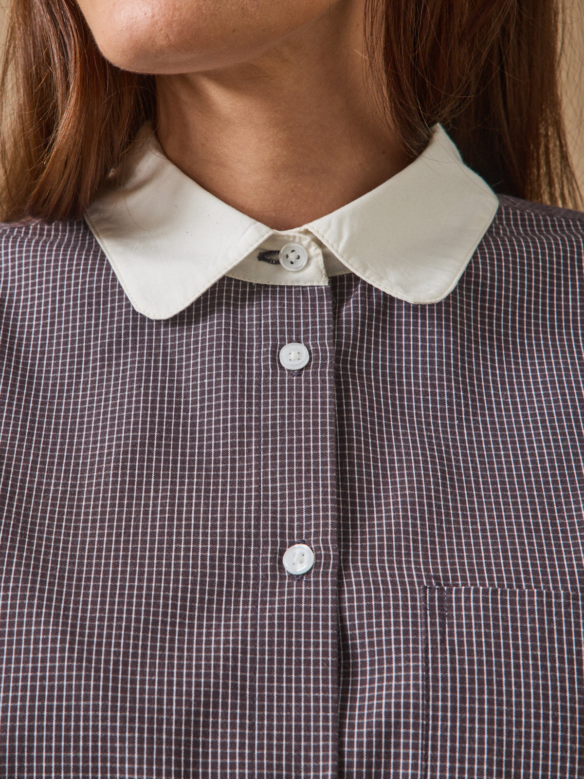 Chemise carreaux femme col lavallière