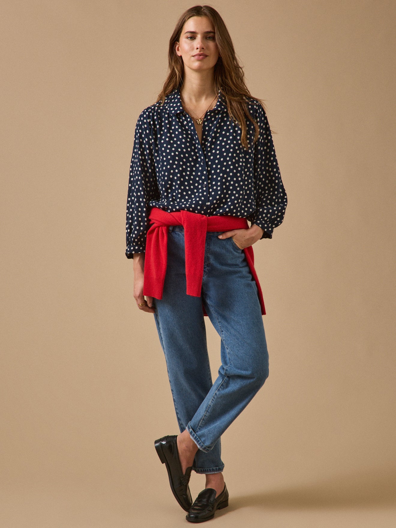 Chemise femme imprimé pois