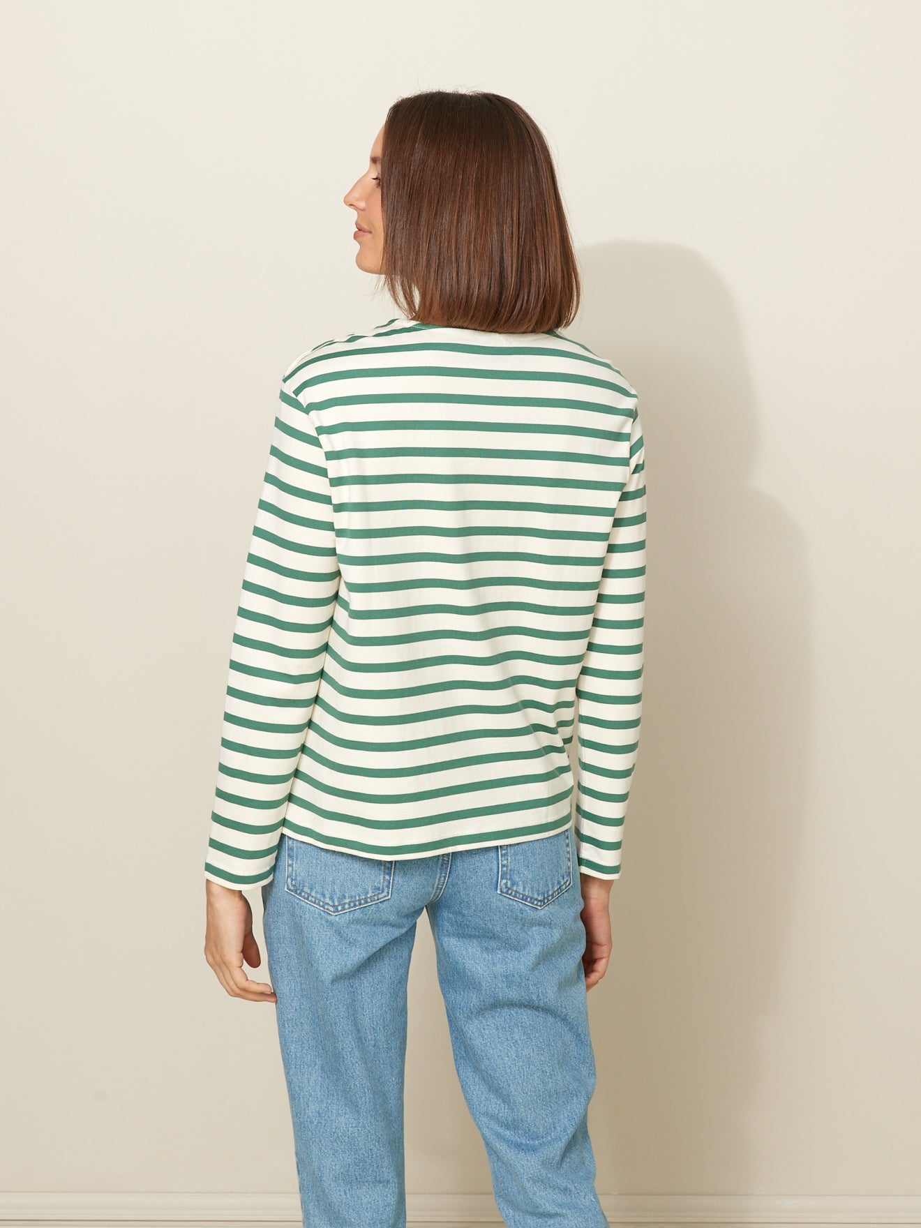 Damesshirt in marinestijl - biokatoen