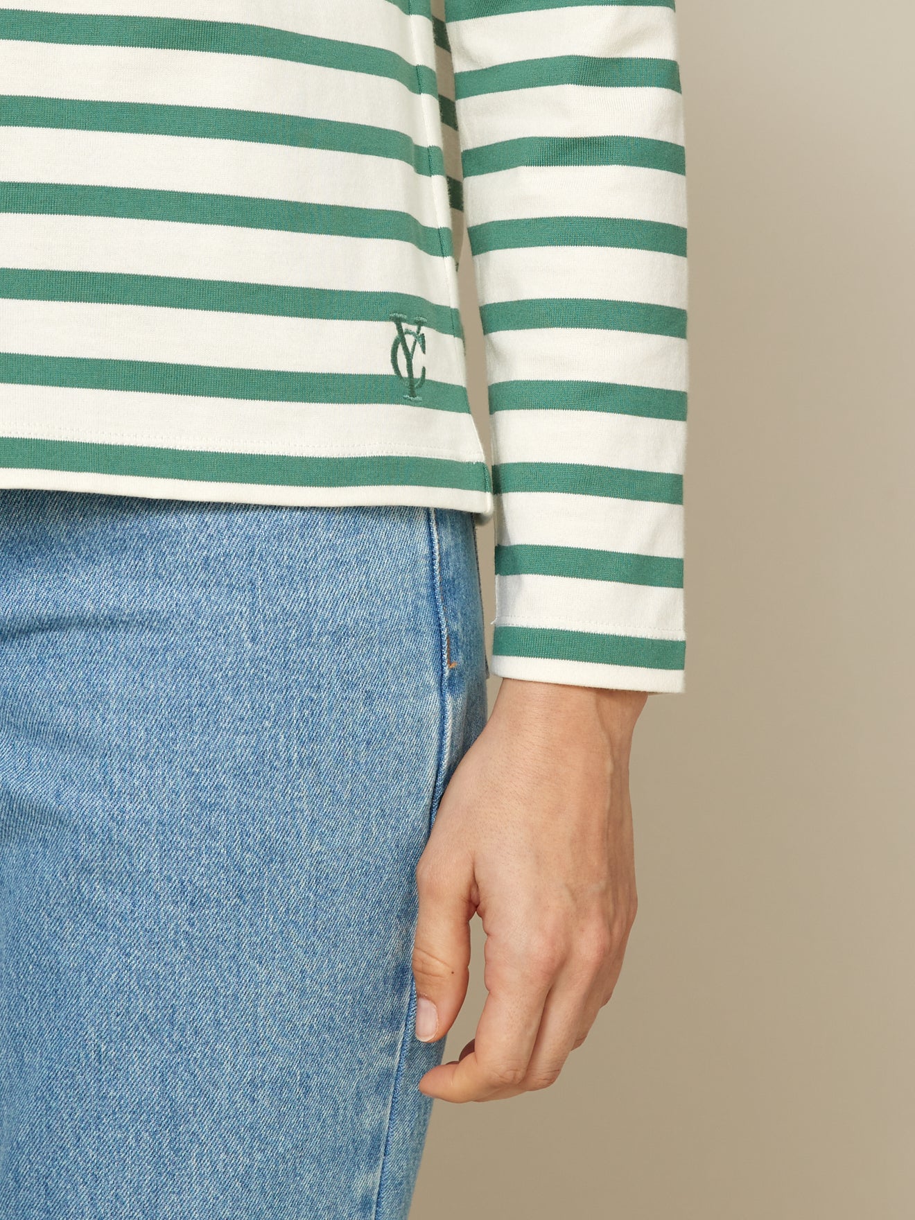 Damesshirt in marinestijl - biokatoen