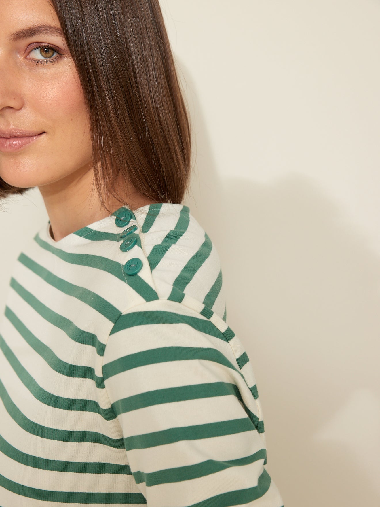 Damesshirt in marinestijl - biokatoen
