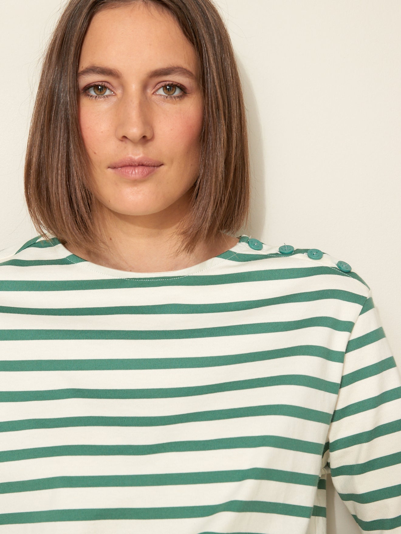 Damesshirt in marinestijl - biokatoen