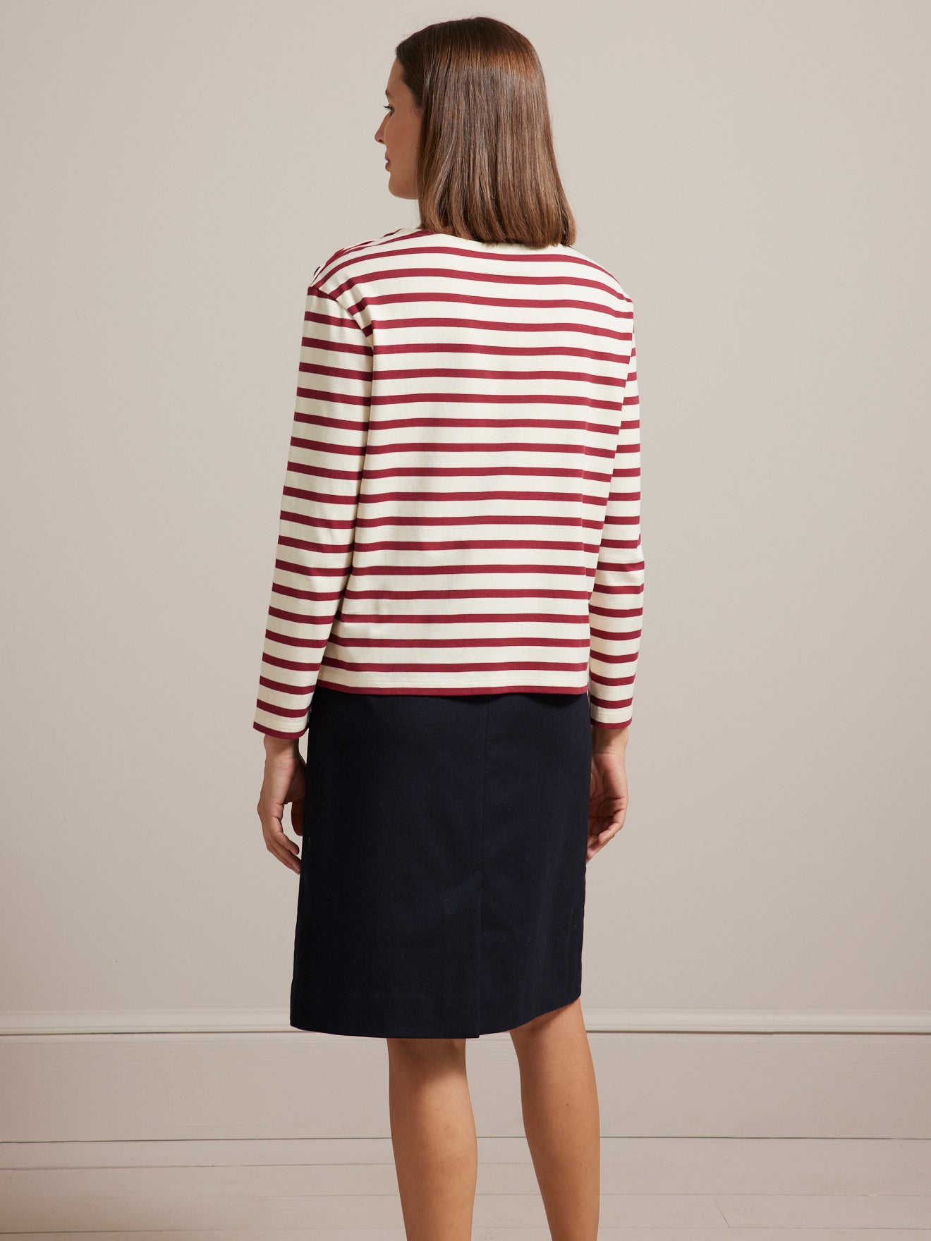 Damesshirt in marinestijl - biokatoen
