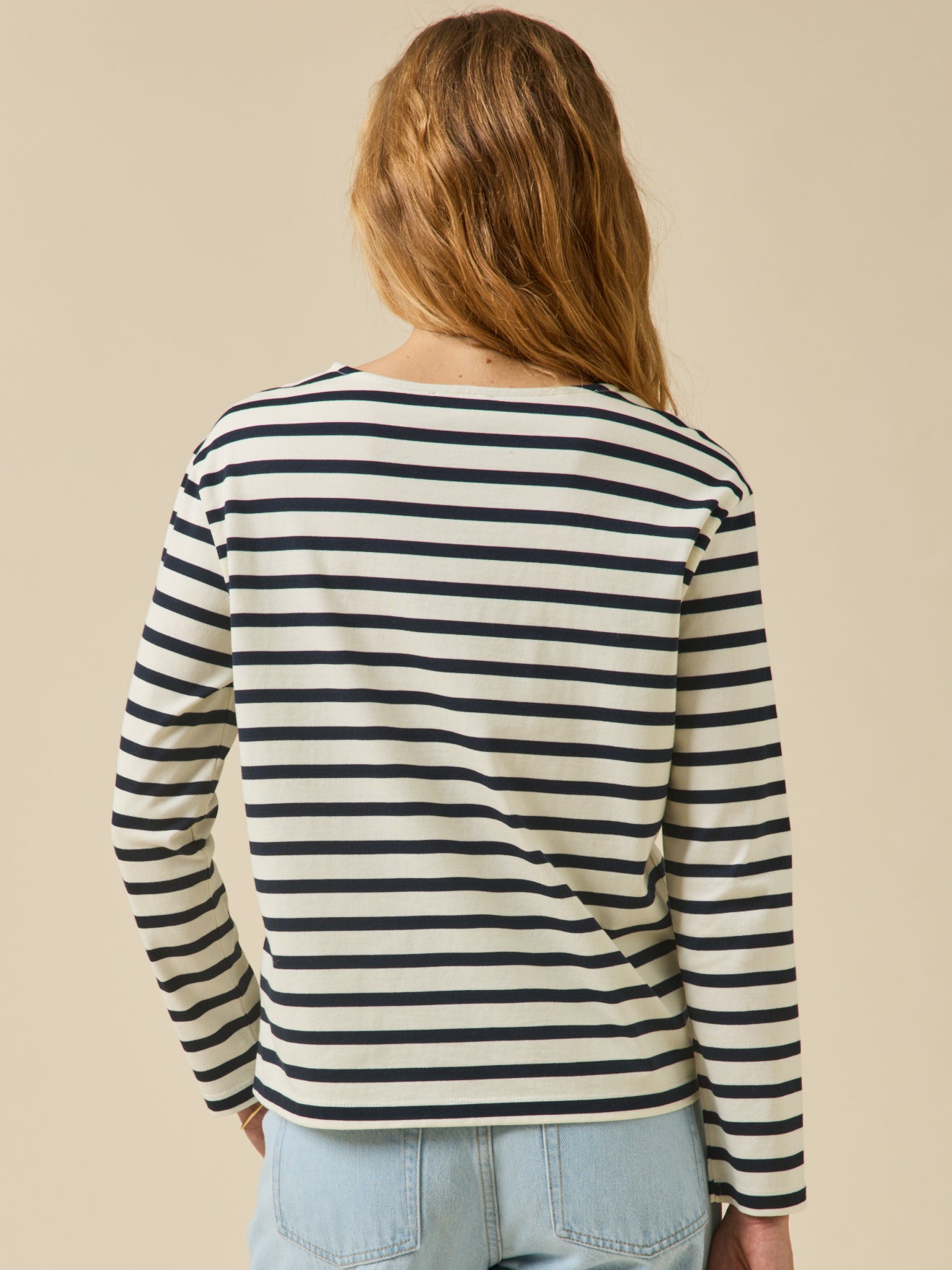 Damesshirt in marinestijl - biokatoen