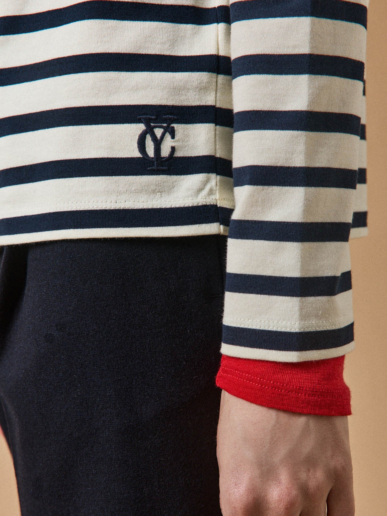 Damesshirt in marinestijl - biokatoen
