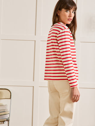 Damesshirt in marinestijl - biokatoen