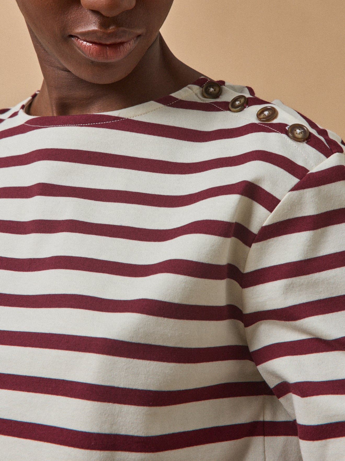 Damesshirt in marinestijl - biokatoen