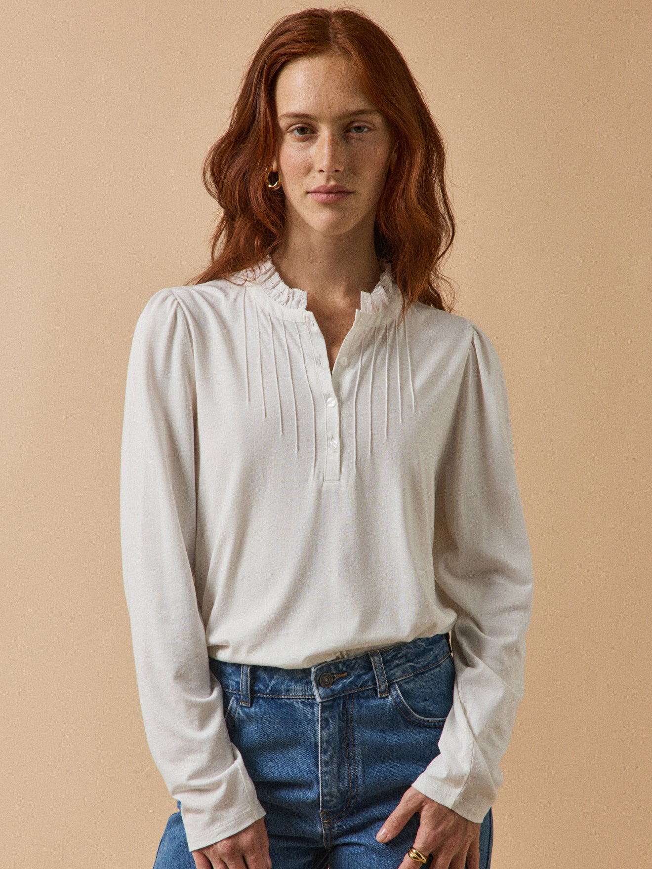 Damesshirt met strookje - modal en biokatoen