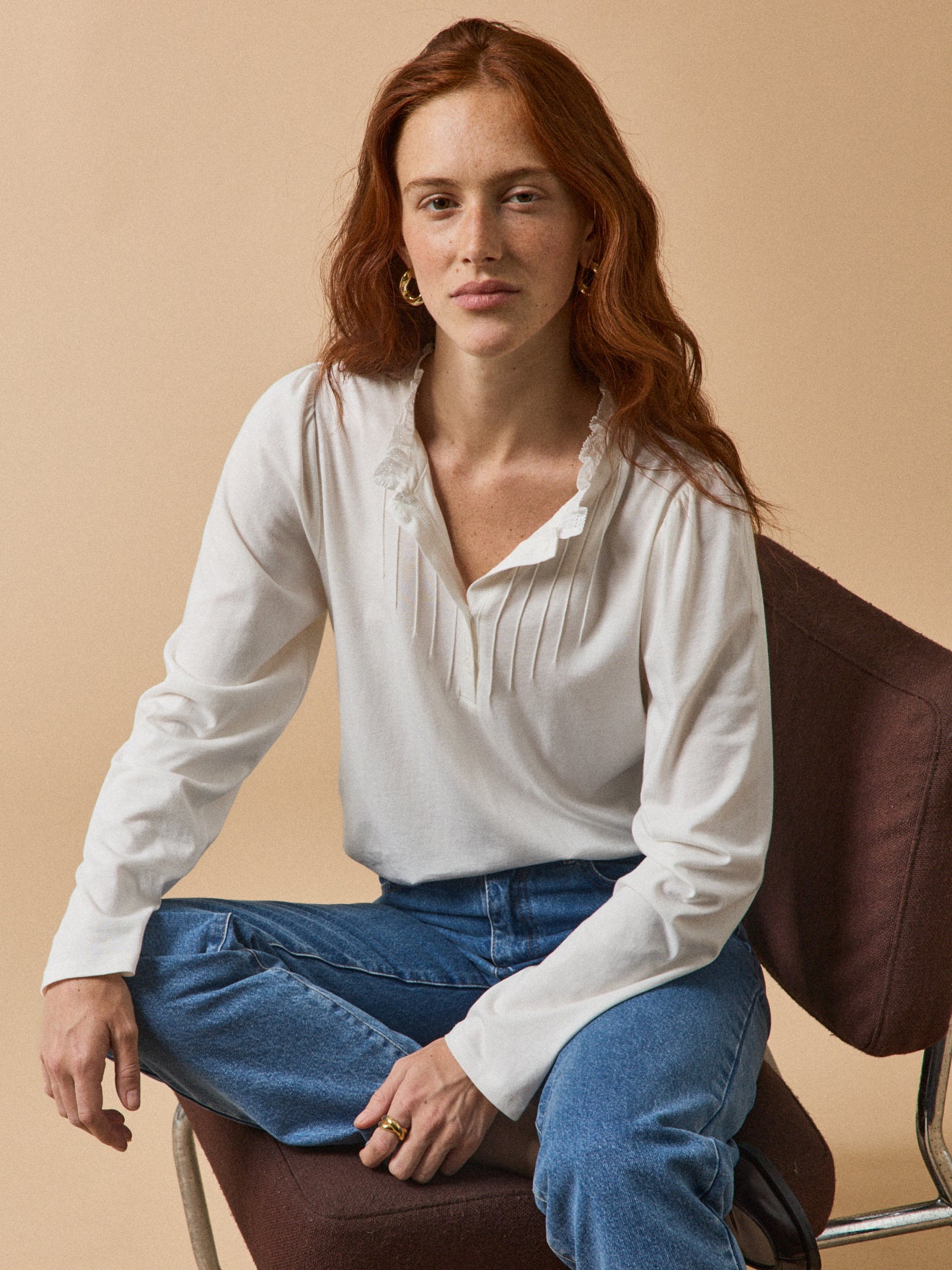 Damesshirt met strookje - modal en biokatoen