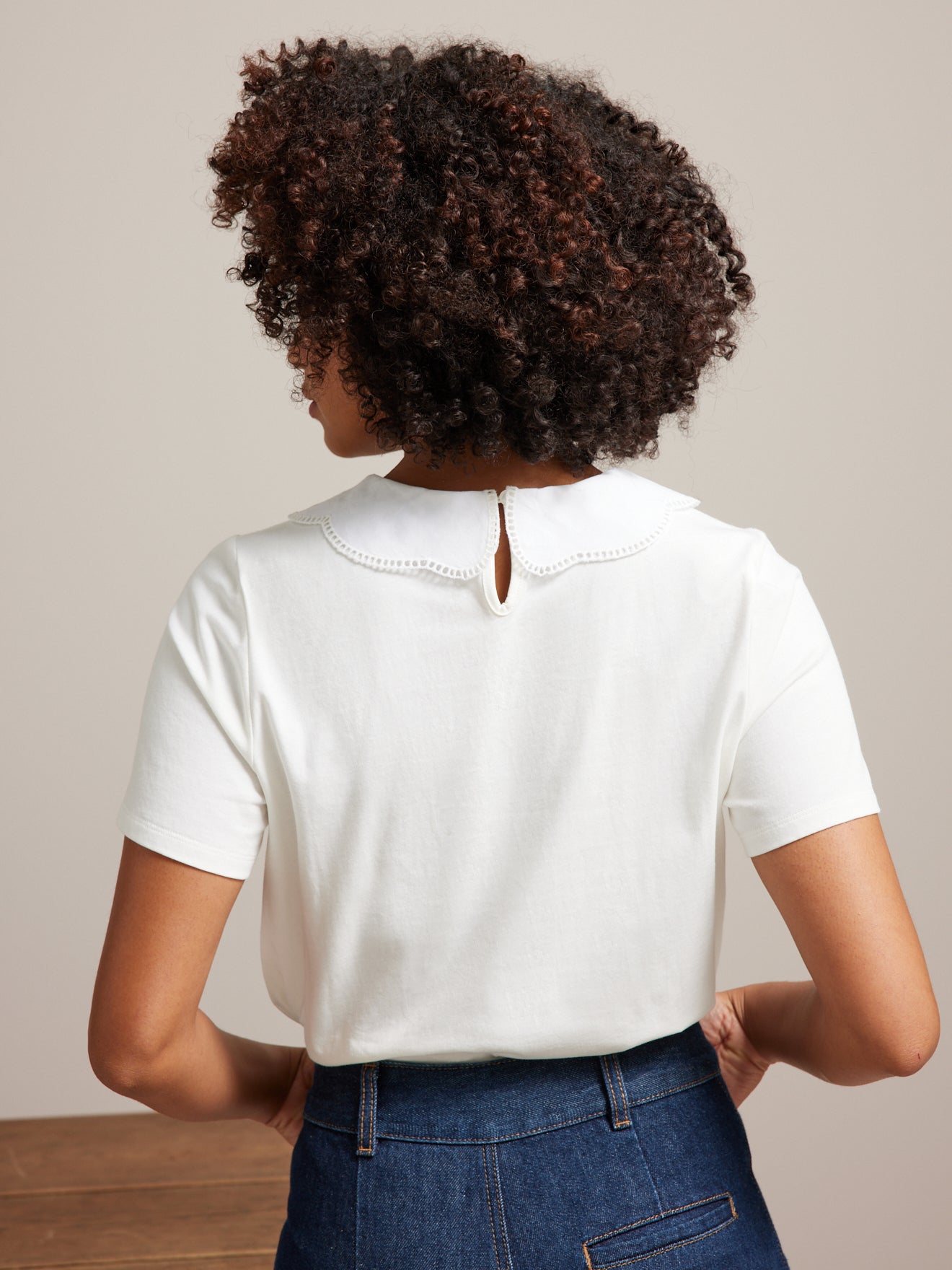 Damesshirt met geschulpte hals - biokatoen