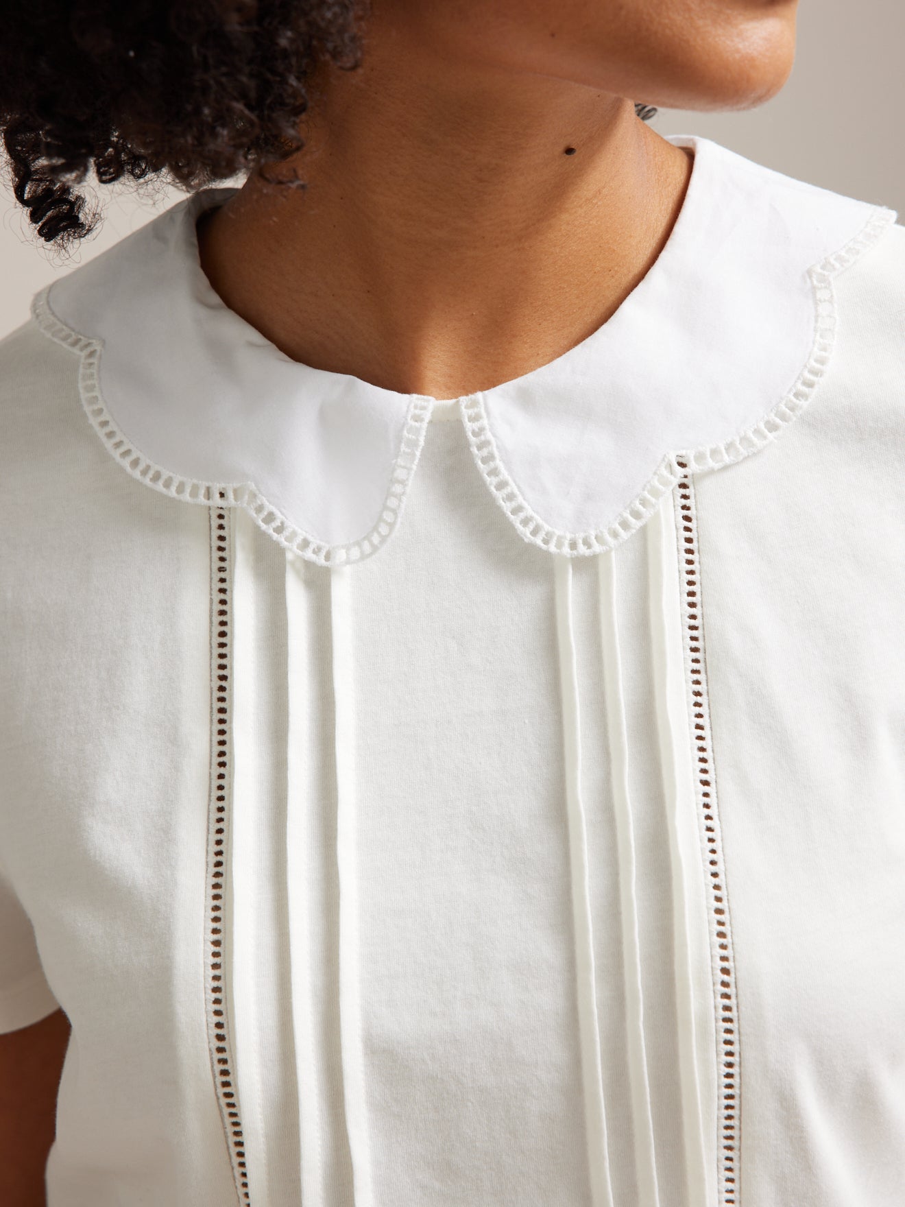 Damesshirt met geschulpte hals - biokatoen
