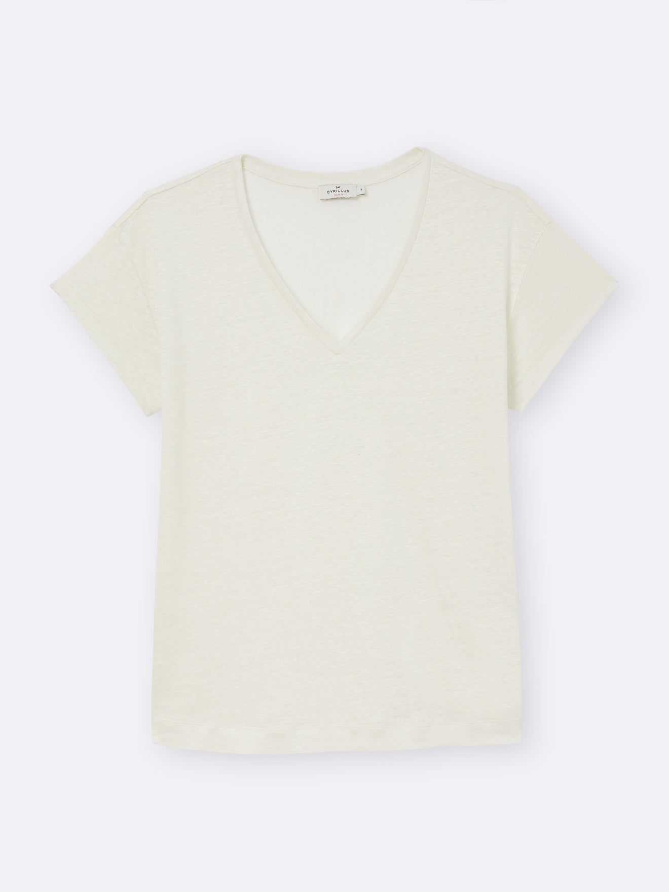 Linnen damesshirt met V-hals