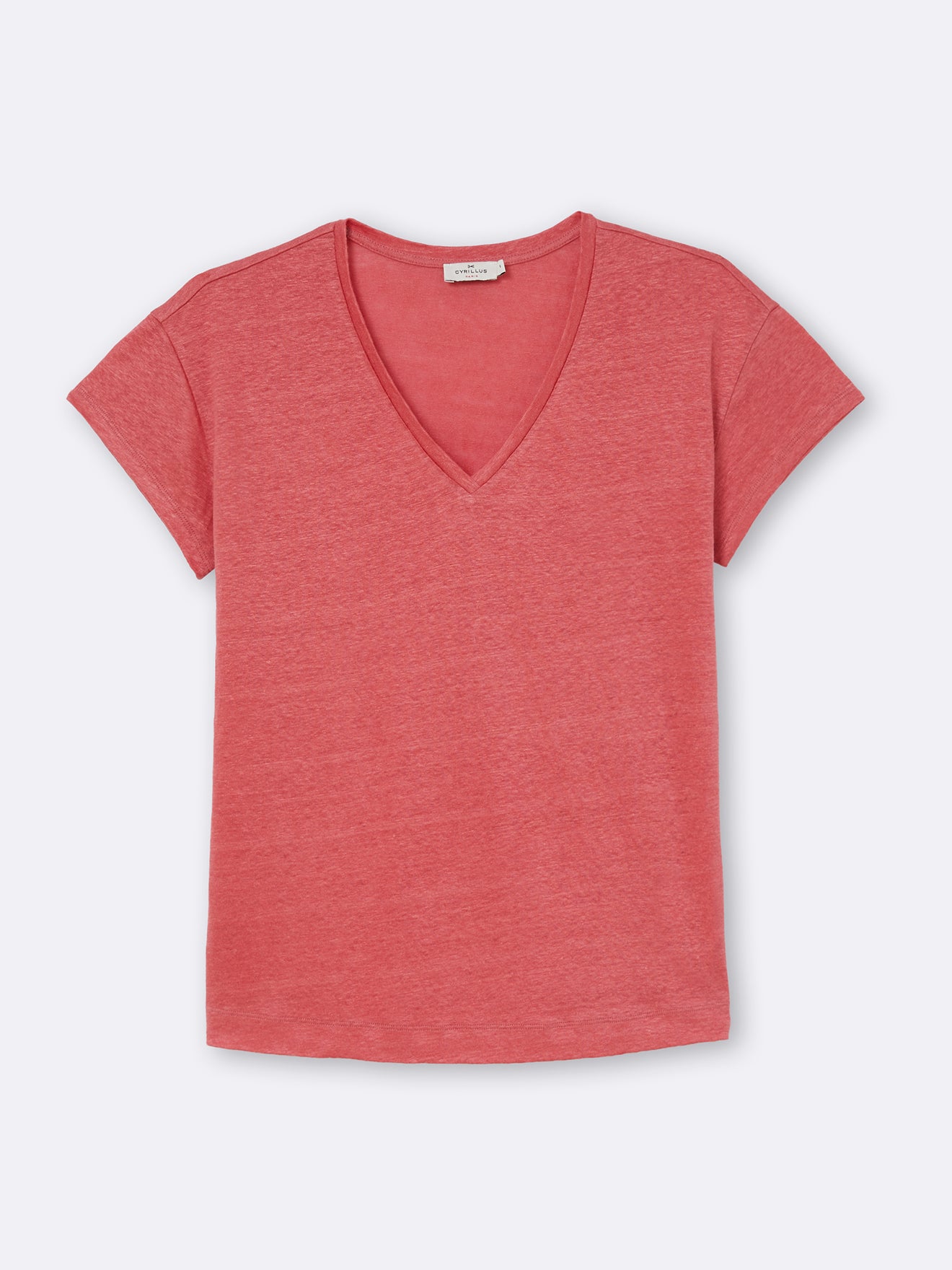 T-shirt col V femme en lin
