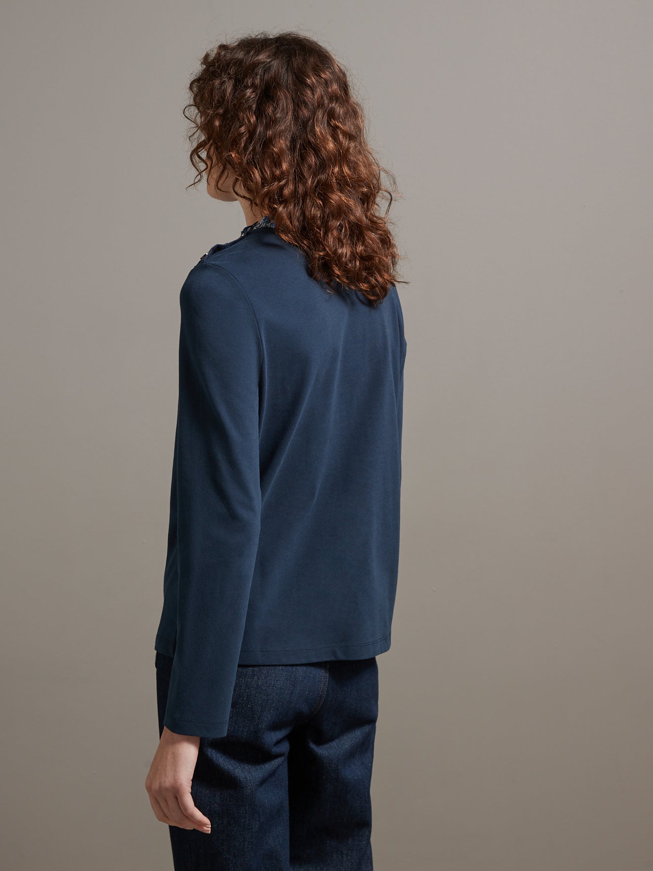 Damesshirt met kraag in Liberty - biokatoen
