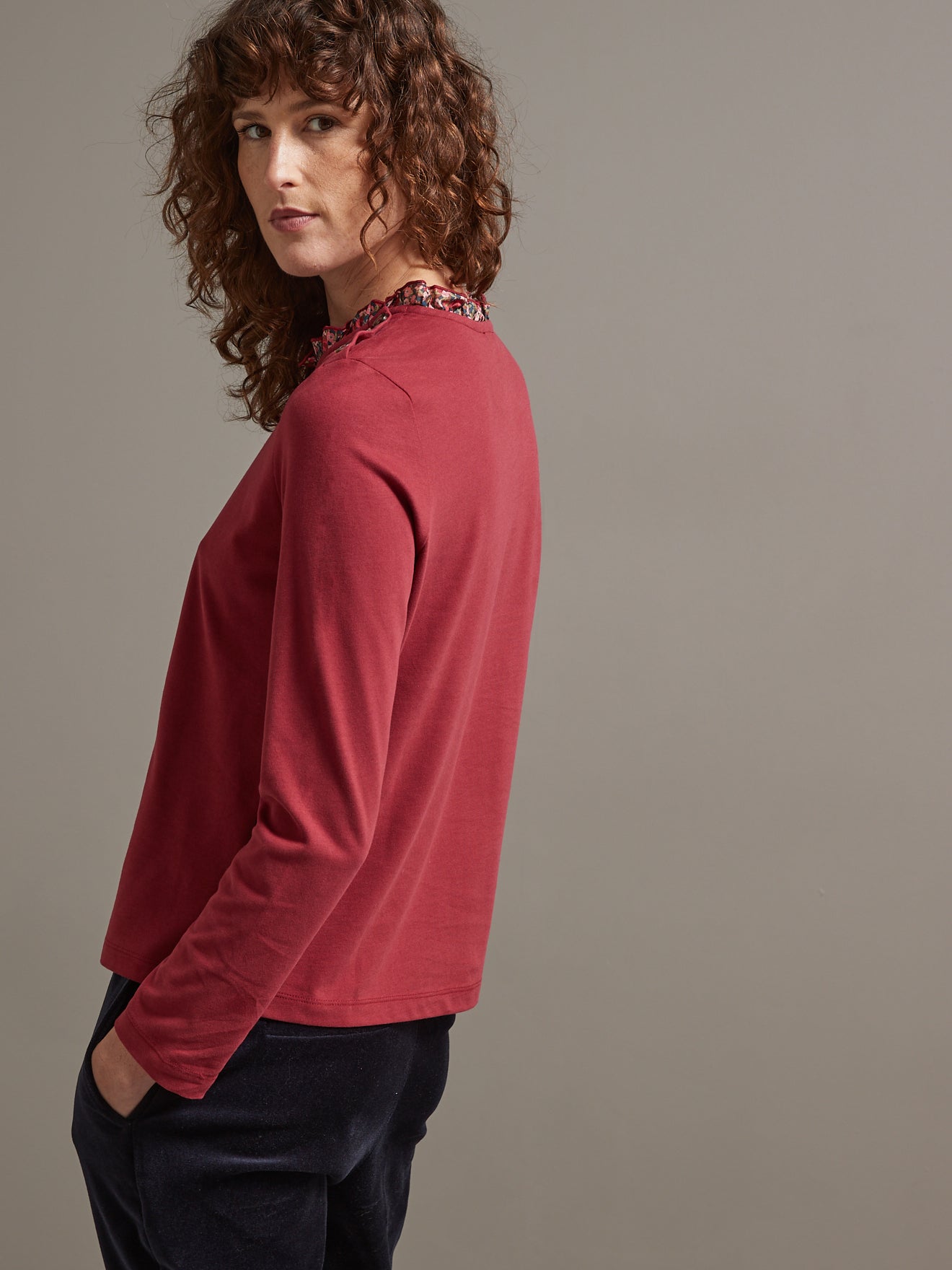 Damesshirt met kraag in Liberty - biokatoen