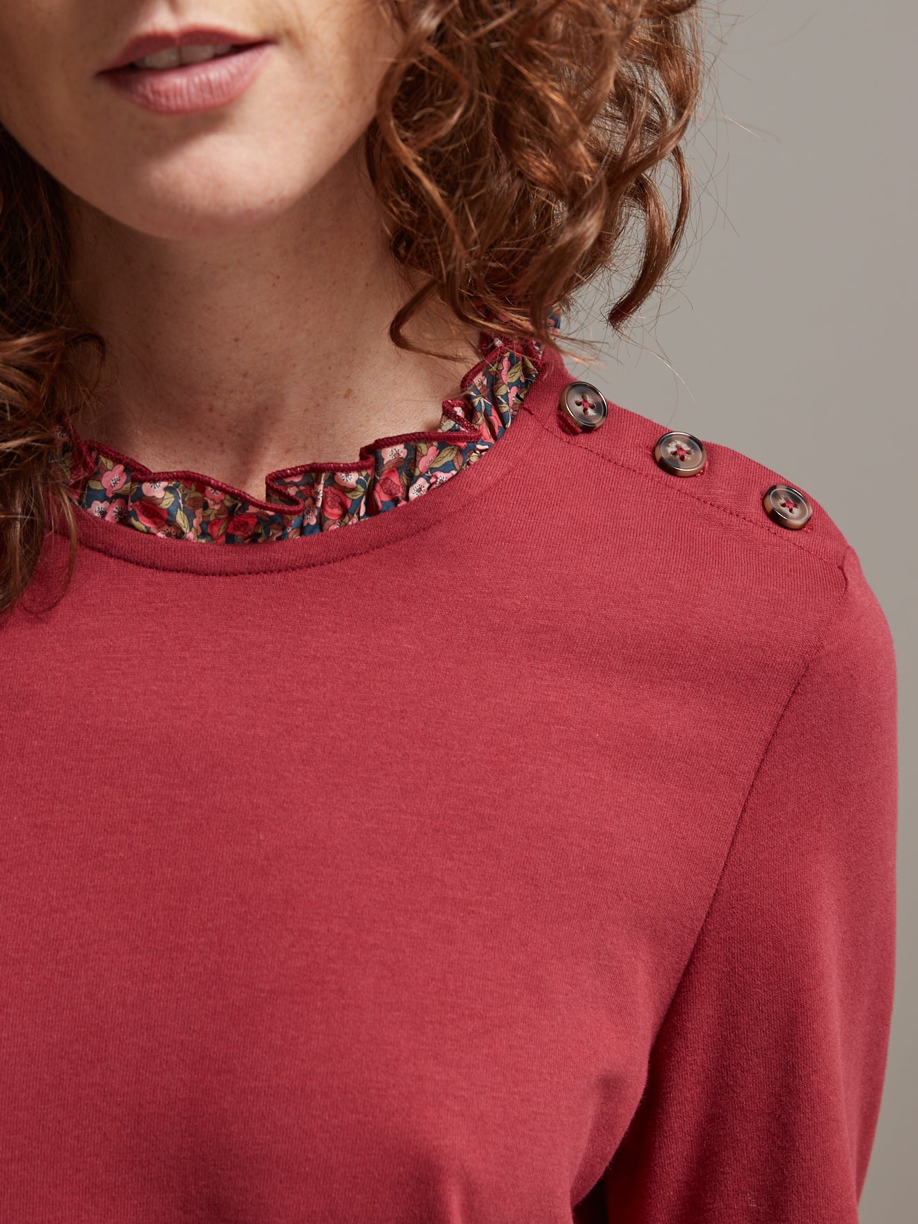Damesshirt met kraag in Liberty - biokatoen