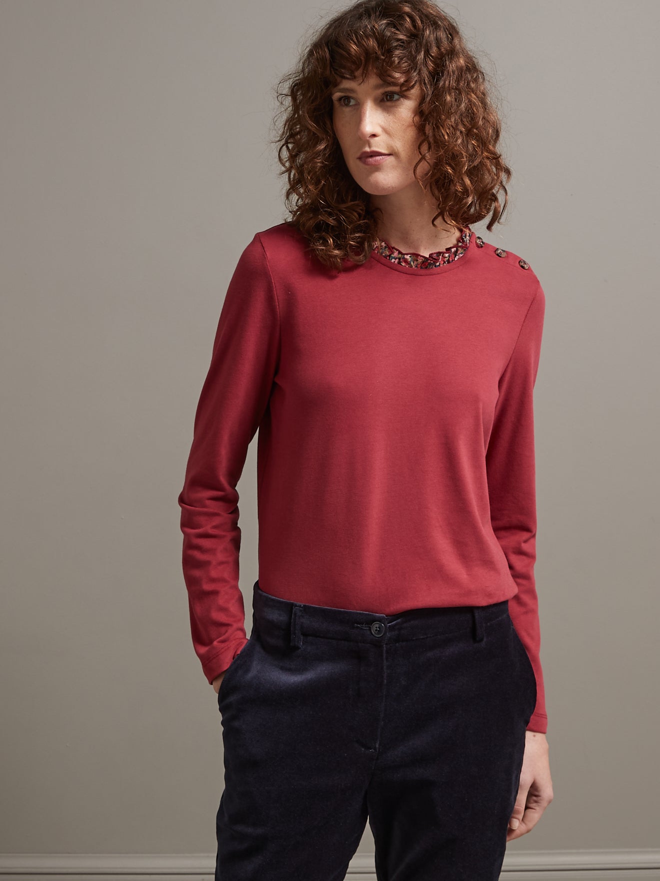 Damesshirt met kraag in Liberty - biokatoen