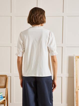 Damesshirt met strookjes - biokatoen