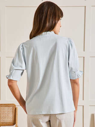 Damesshirt met strookjes - biokatoen