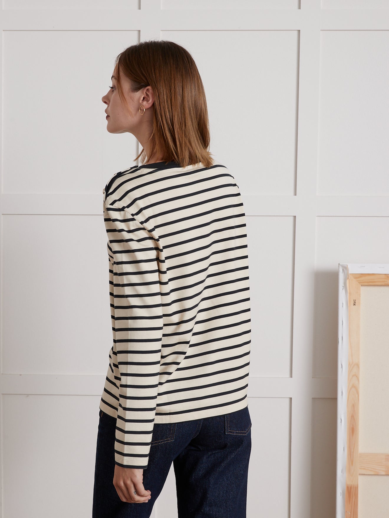 Damesmarineshirt - biokatoen