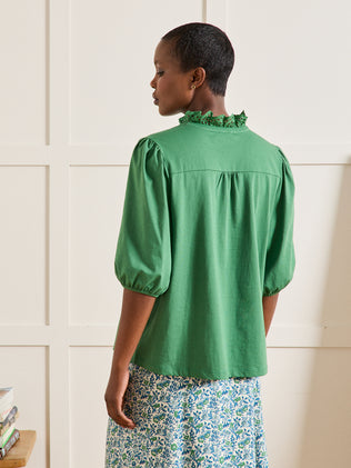 Damesshirt met ballonmouwen - biokatoen