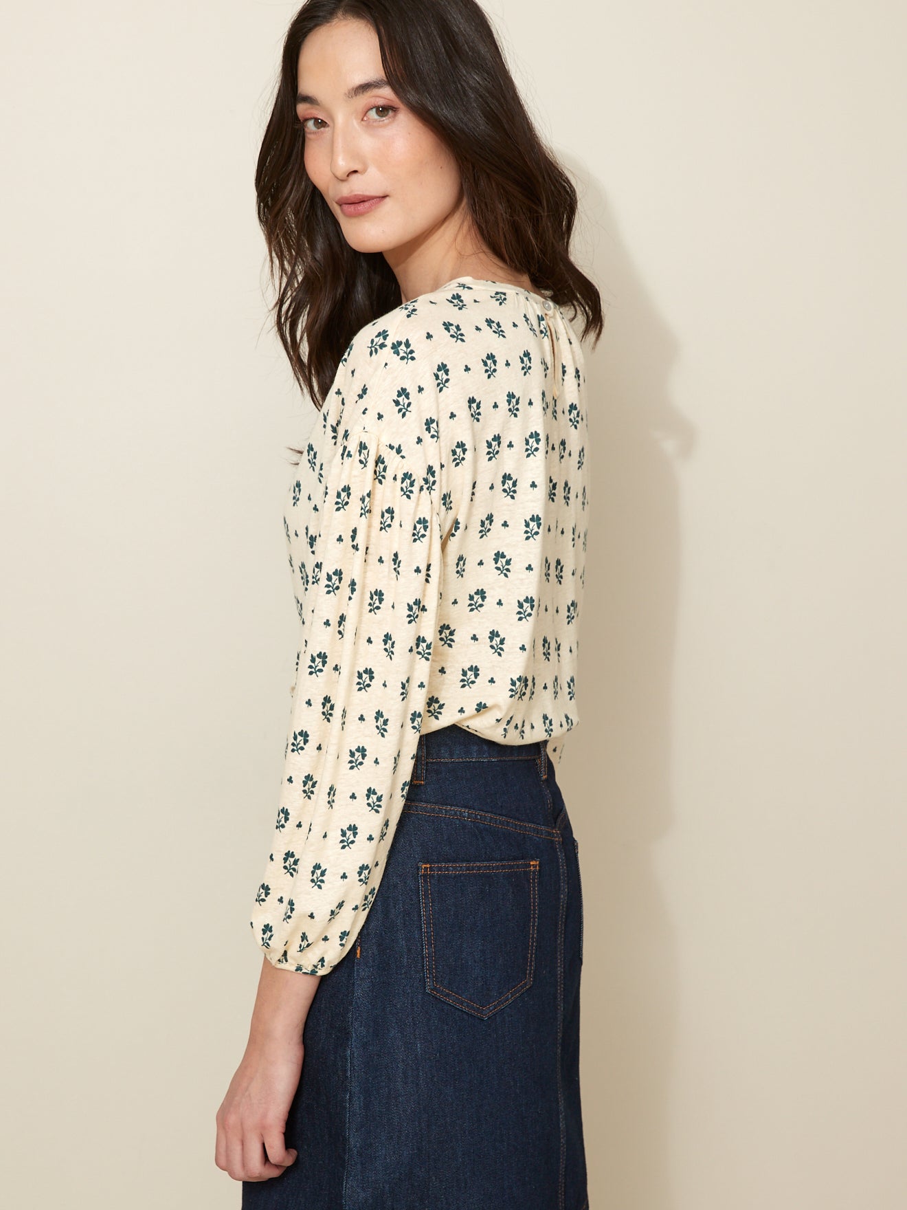T-shirt lin et viscose femme imprimé Molly