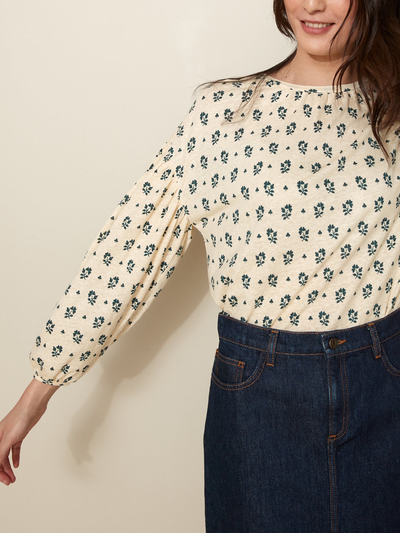 T-shirt lin et viscose femme imprimé Molly