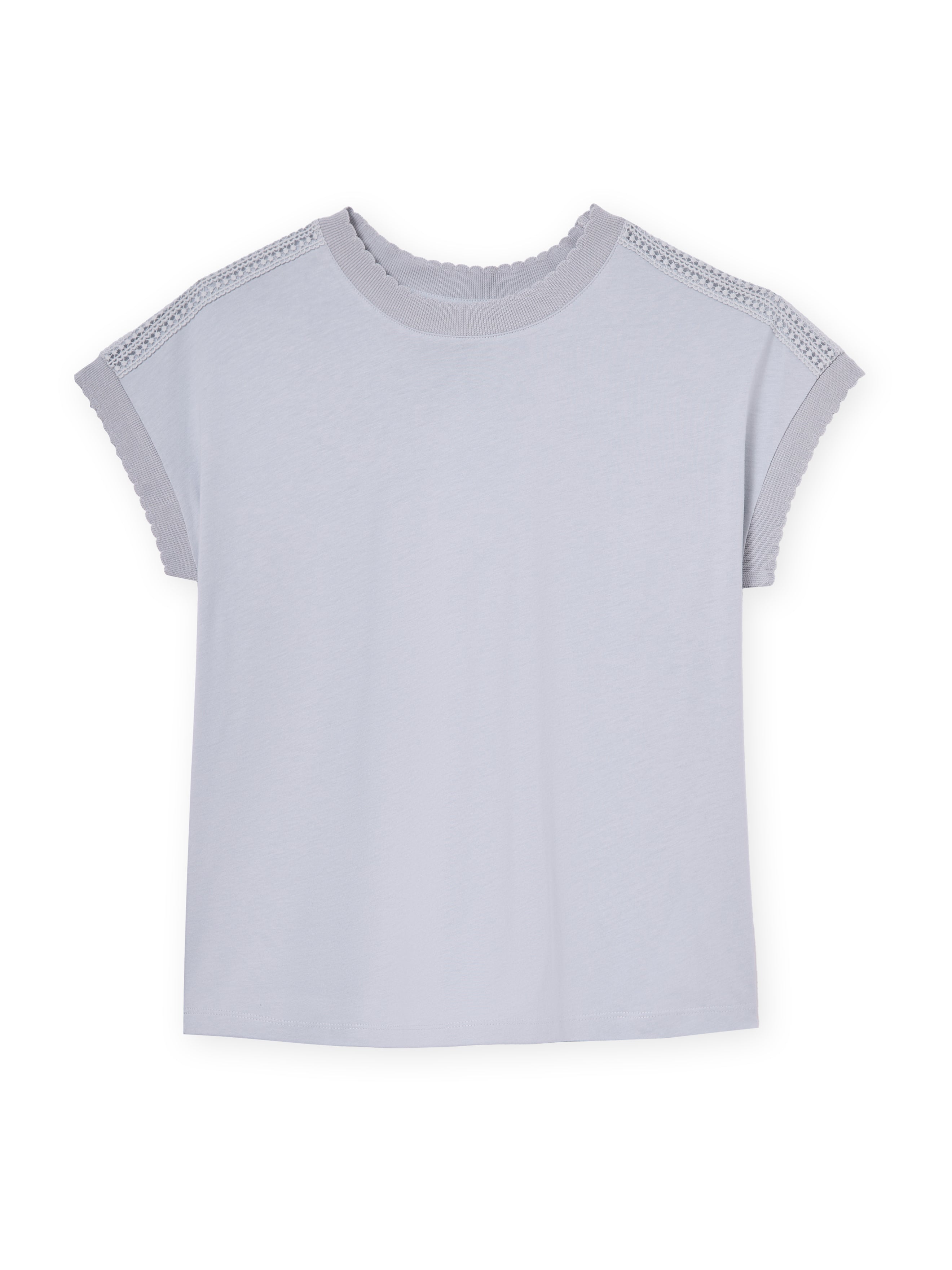 T-shirt dentelle sans manches coton et modal