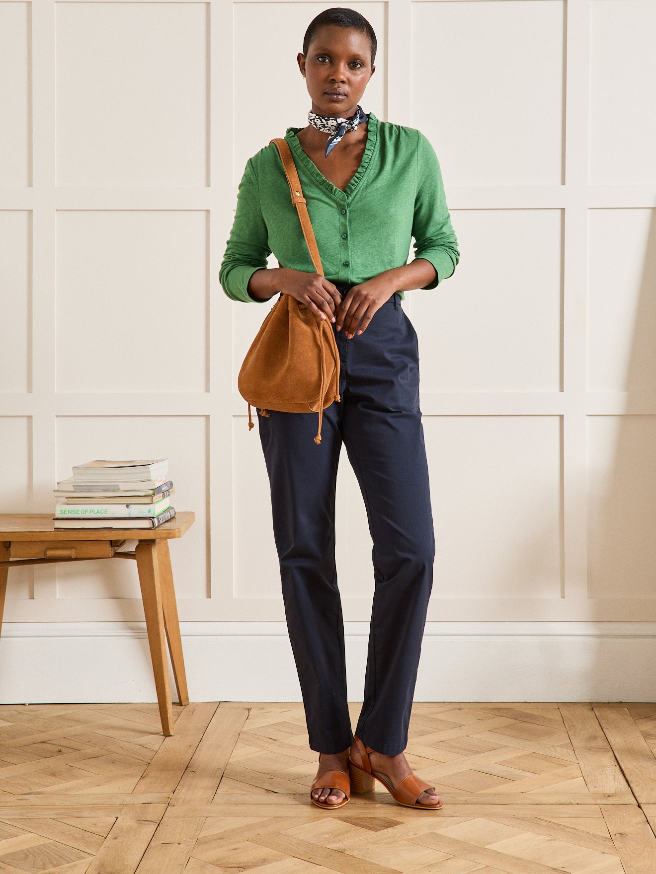 Damesshirt met V-hals en knoopsluiting - linnen en viscose