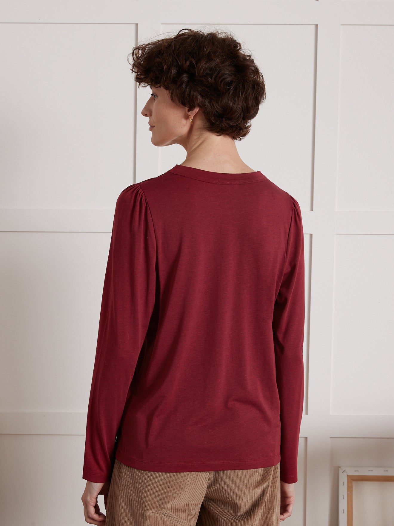 Damesshirt met lange mouwen - lyocell en katoen