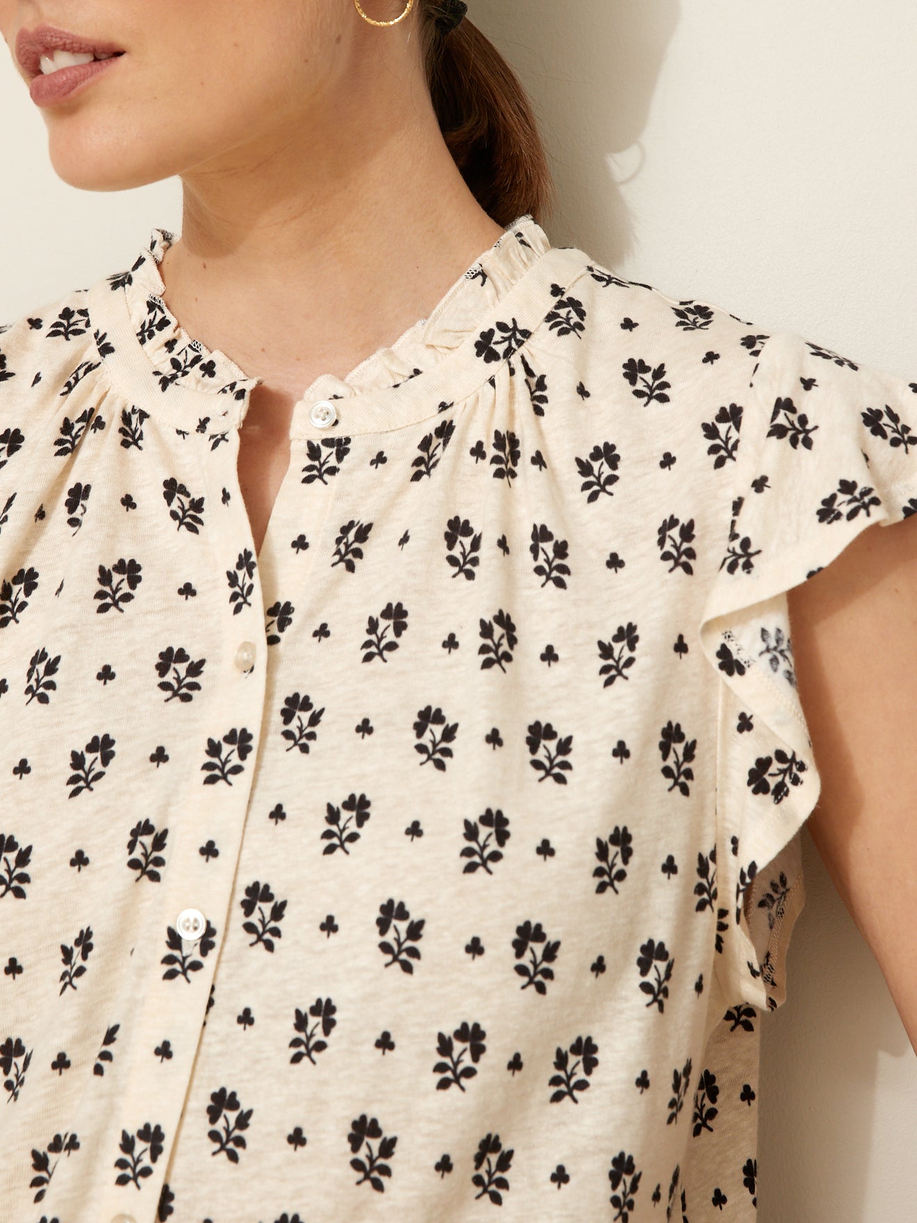Damesshirt met strookjes en Molly-print