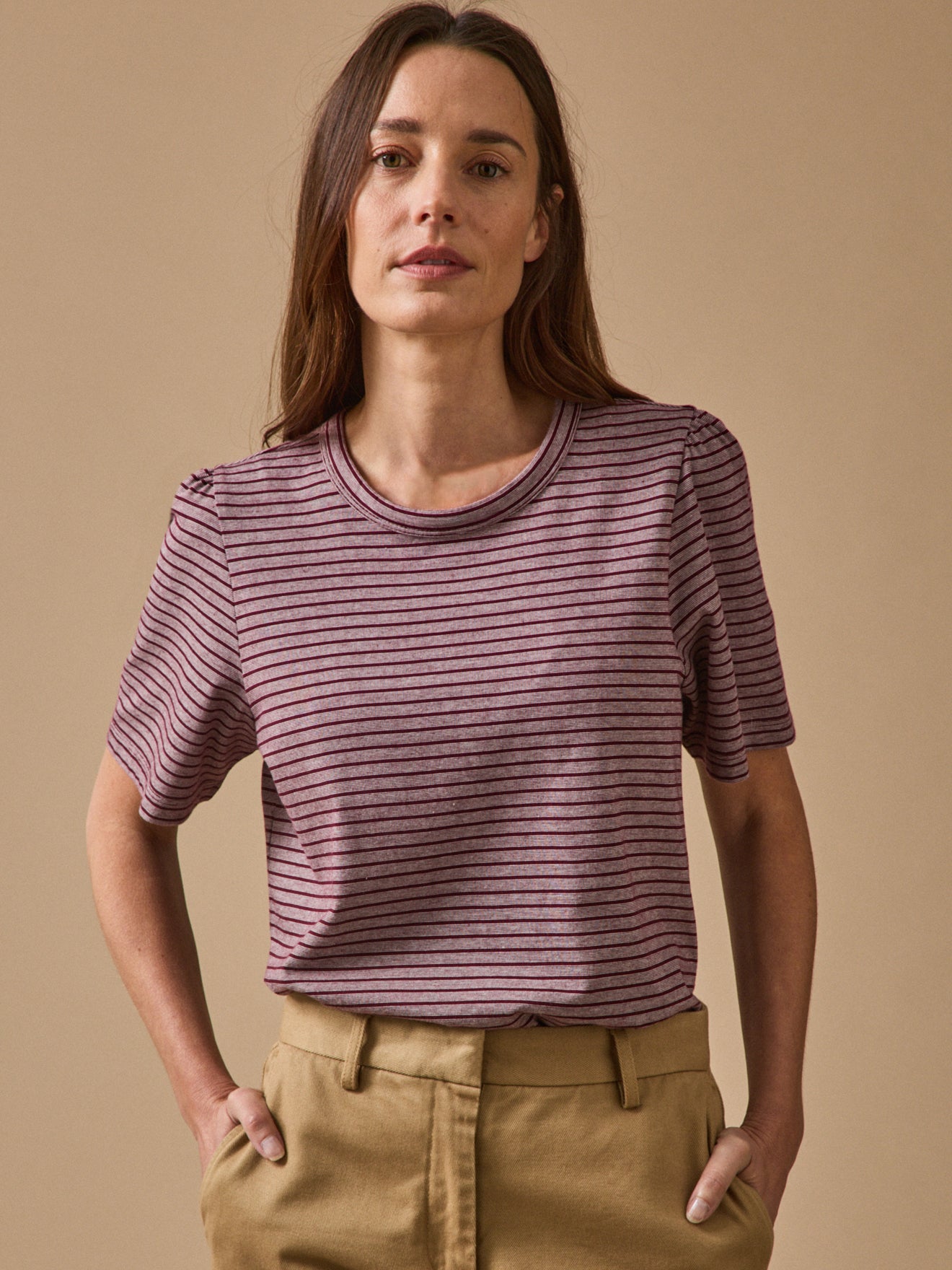 Gestreept damesshirt - biokatoen