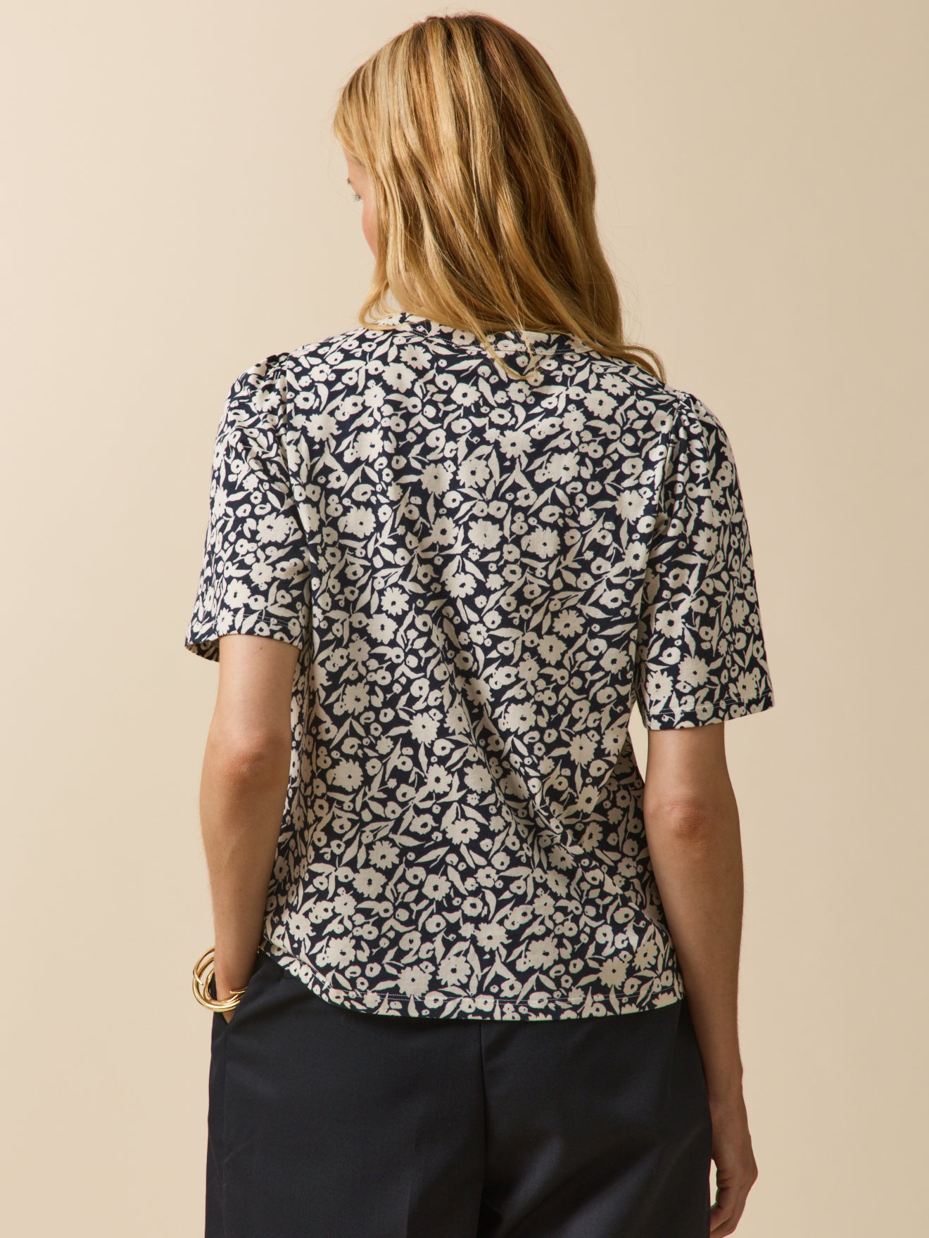 Damesshirt in biokatoen met Ikat-print