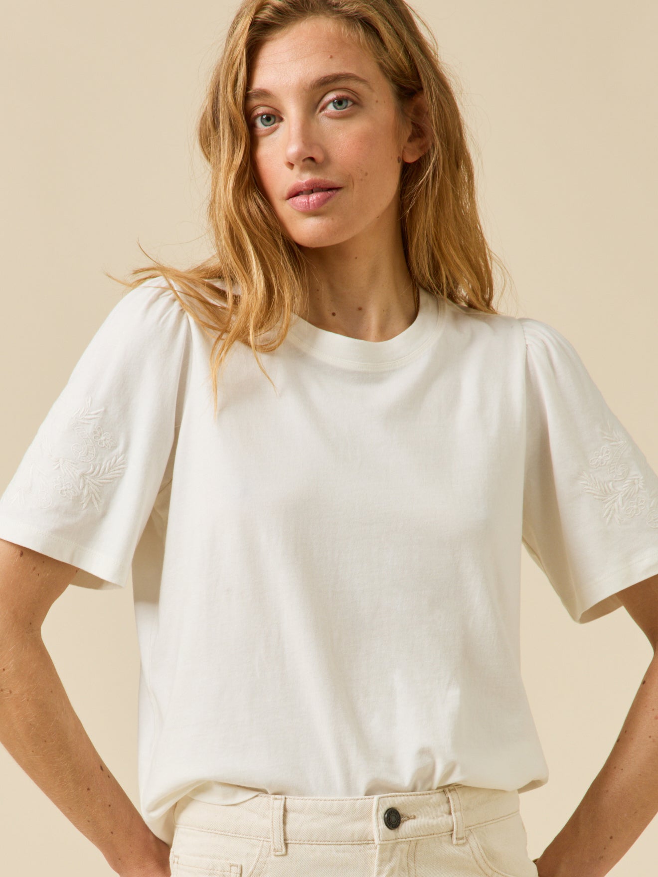 T-shirt brodé femme coton biologique