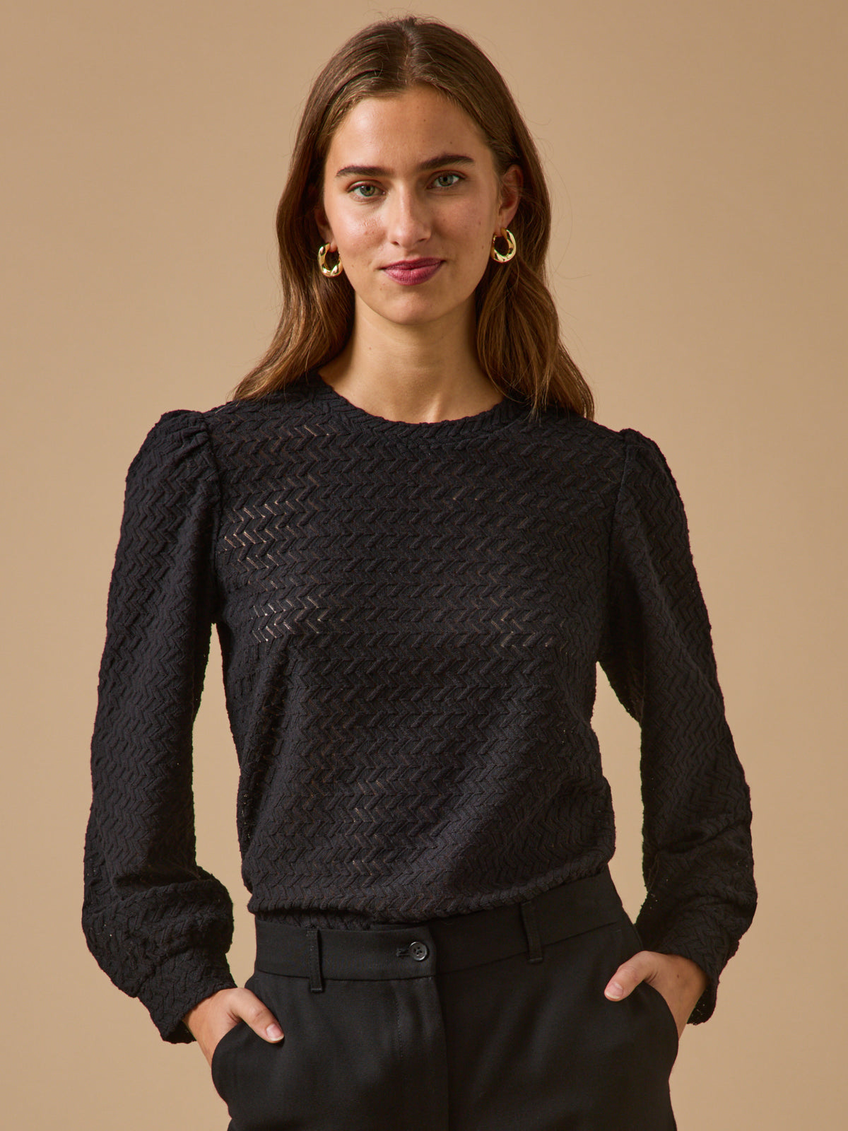 Damesshirt met jacquard
