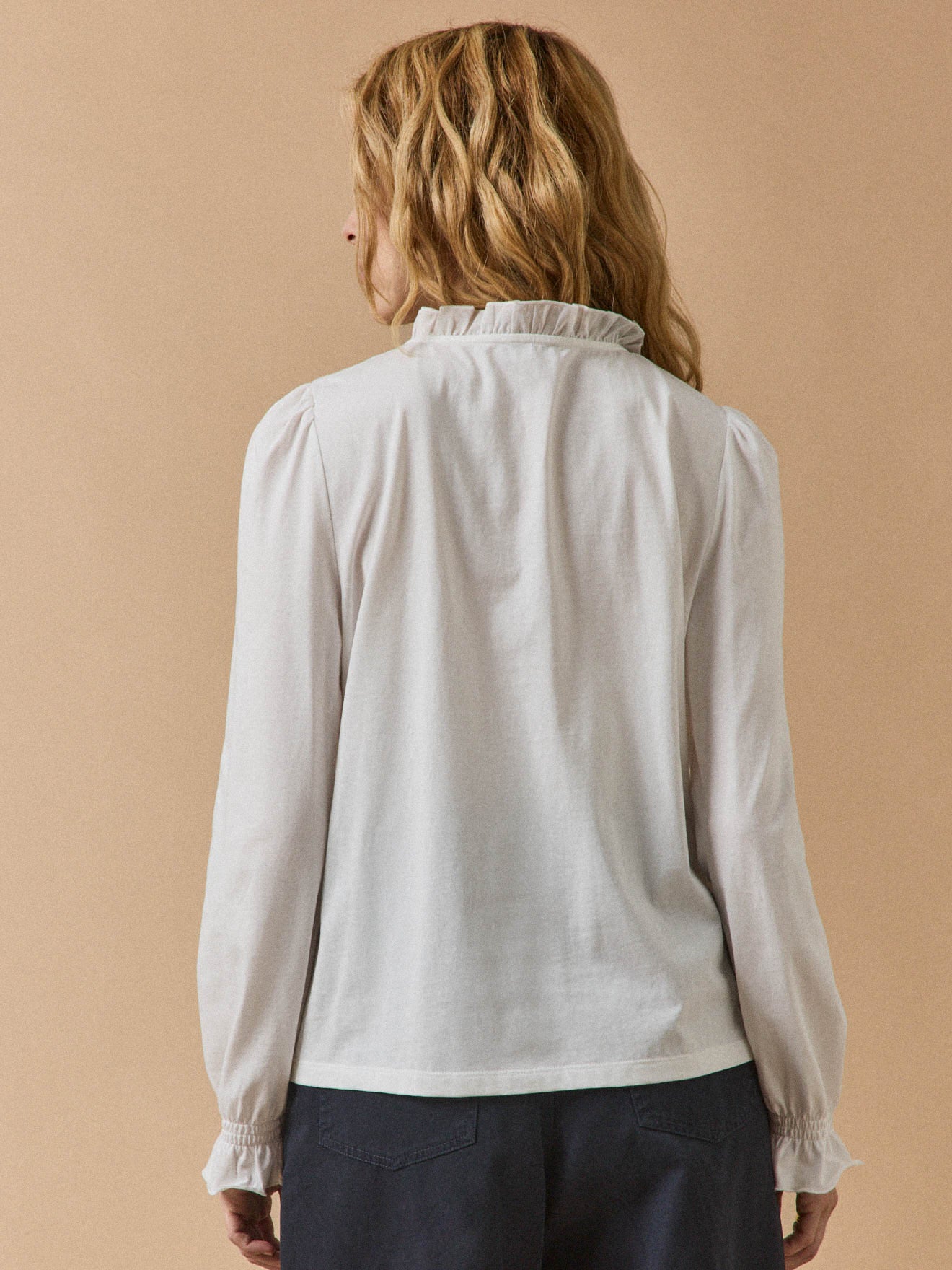 Damesshirt met strookjes - biokatoen