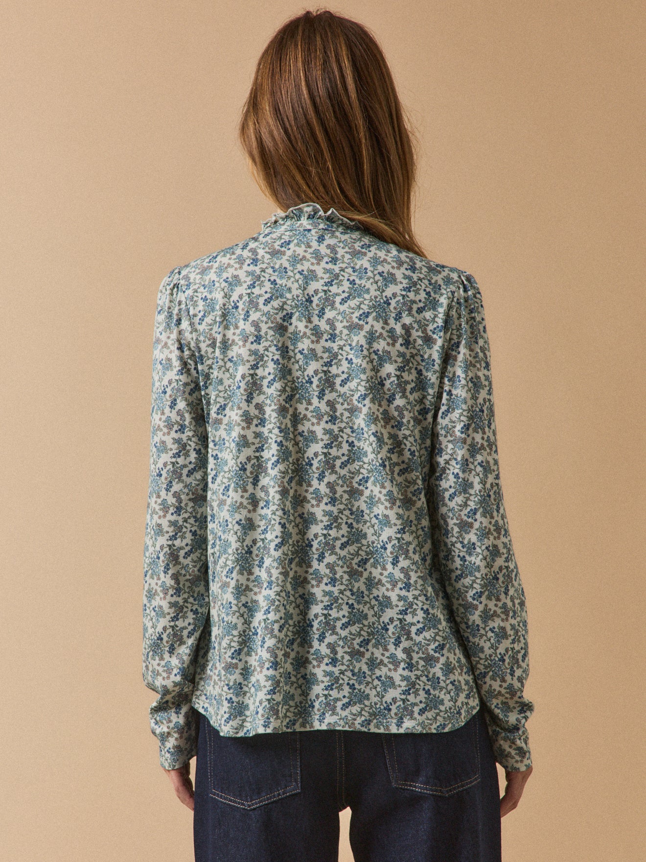 Damesshirt met strookje aan de hals - modal en biokatoen