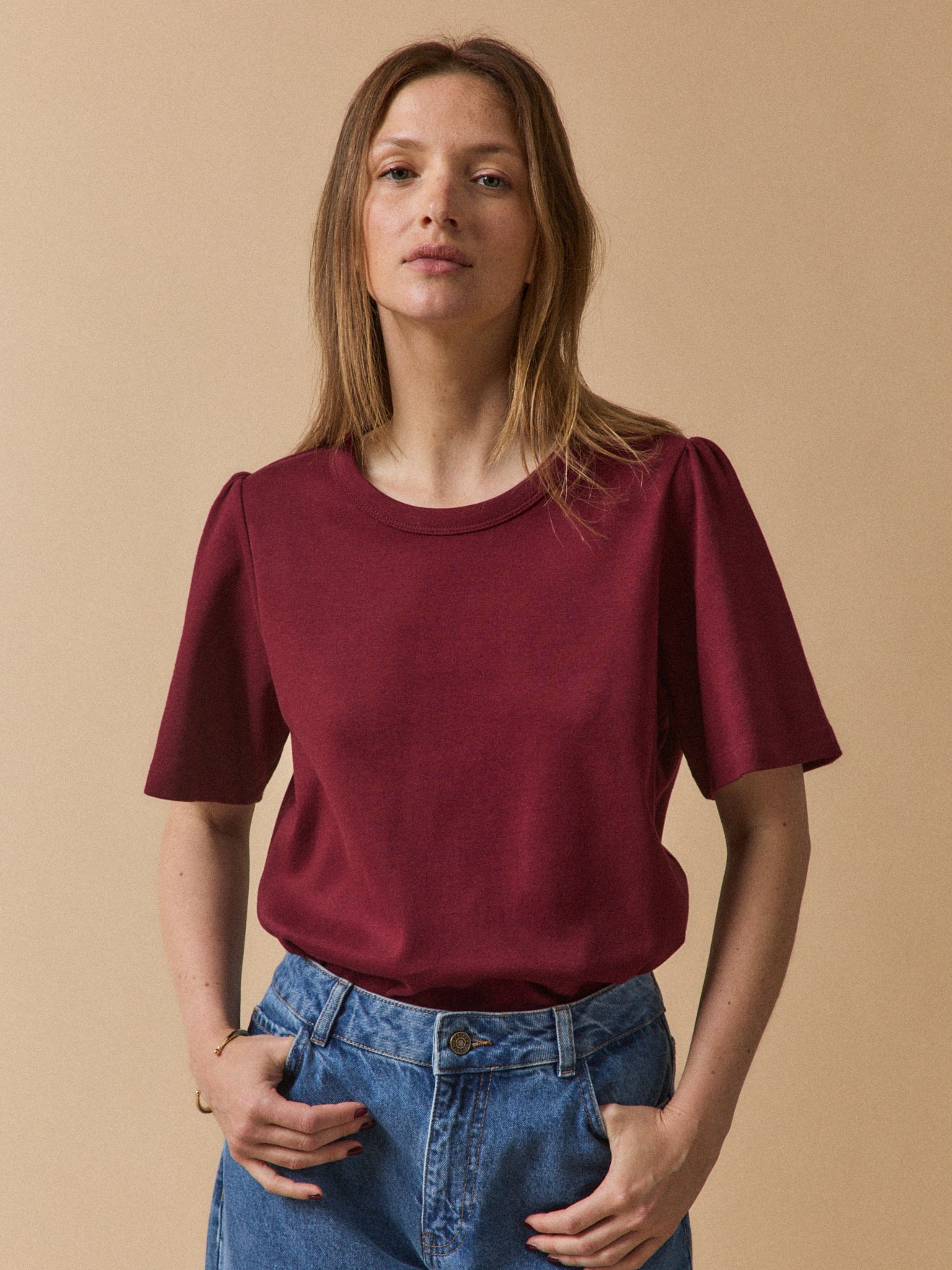 Damesshirt met korte mouwen - biokatoen